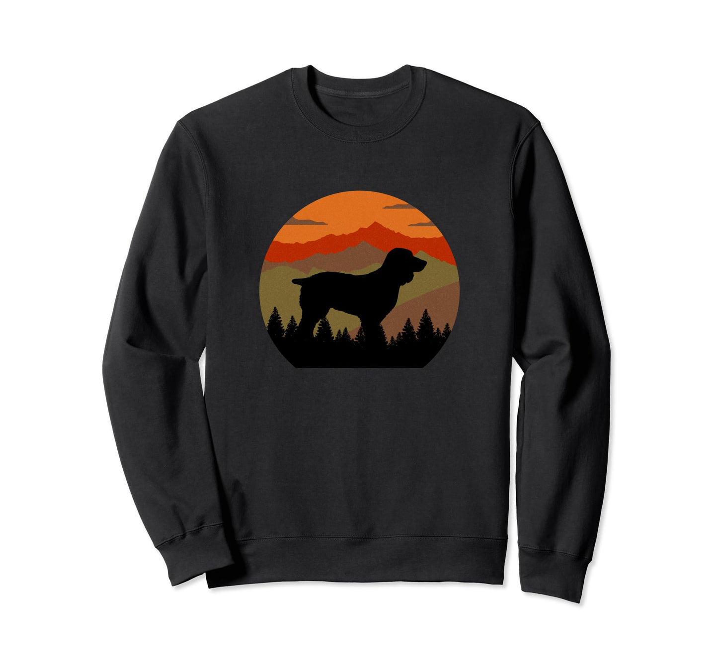 Boykin Dog Sunset Distressed Sweatshirt - Novelty Apparel for Adults - T-Shirt, Sweatshirt, Hoodie