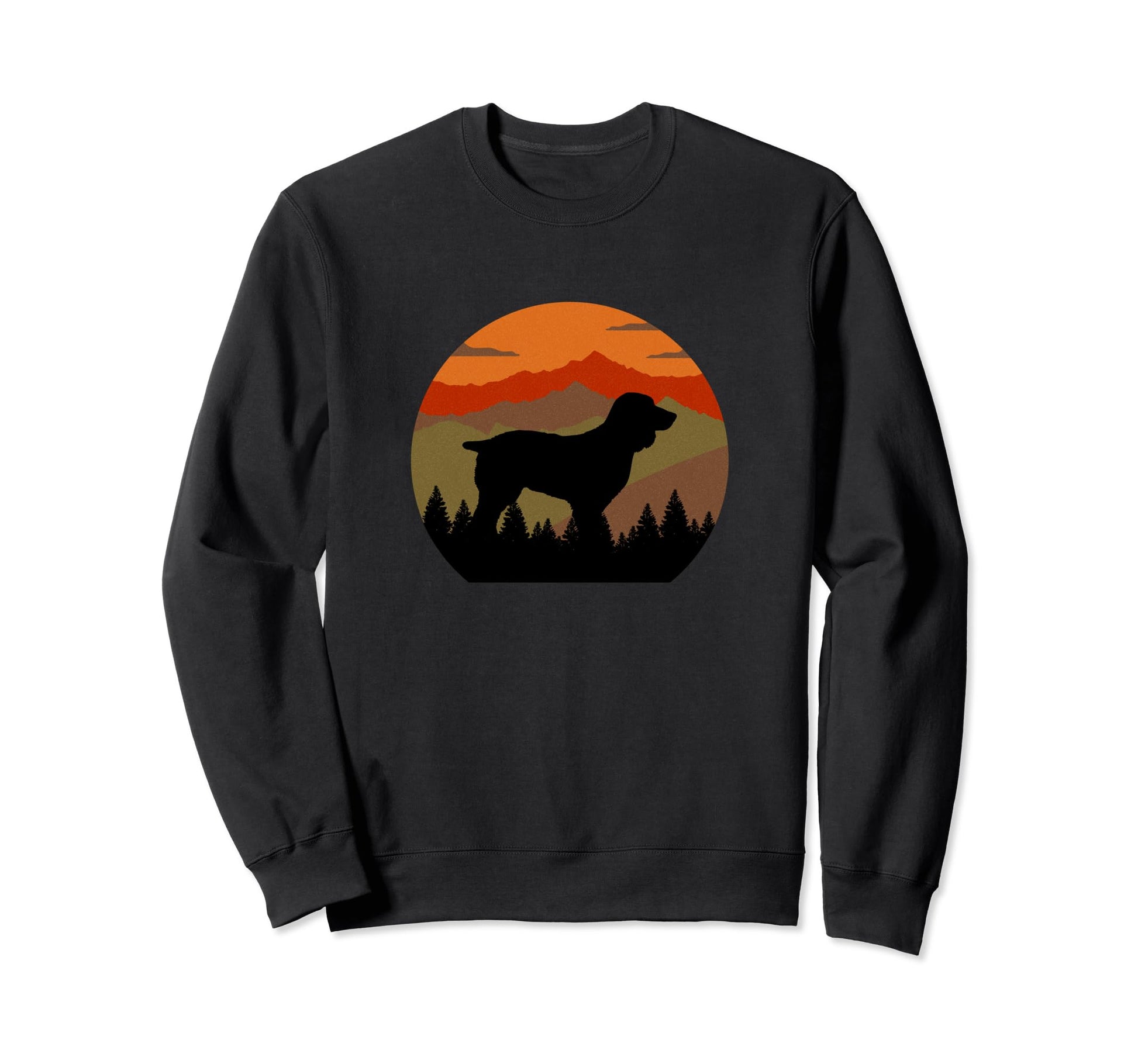 Boykin Dog Sunset Distressed Sweatshirt - Novelty Apparel for Adults - T-Shirt, Sweatshirt, Hoodie