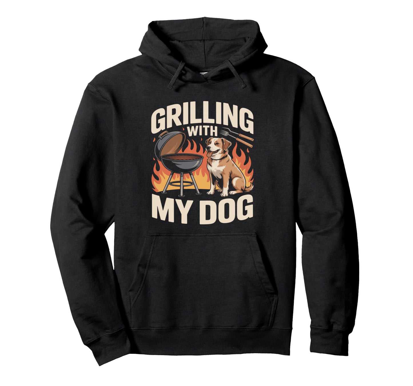 Grilling My Dog Funny Bbq Cookout Lover Hoodie - Graphic Print for Adults - T-Shirt, Sweatshirt, Hoodie