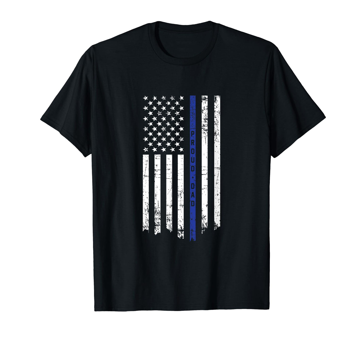 Proud Dad Police Officer Thin Blue T-Shirt - Minimalist Print for Adults - T-Shirt, Sweatshirt, Hoodie