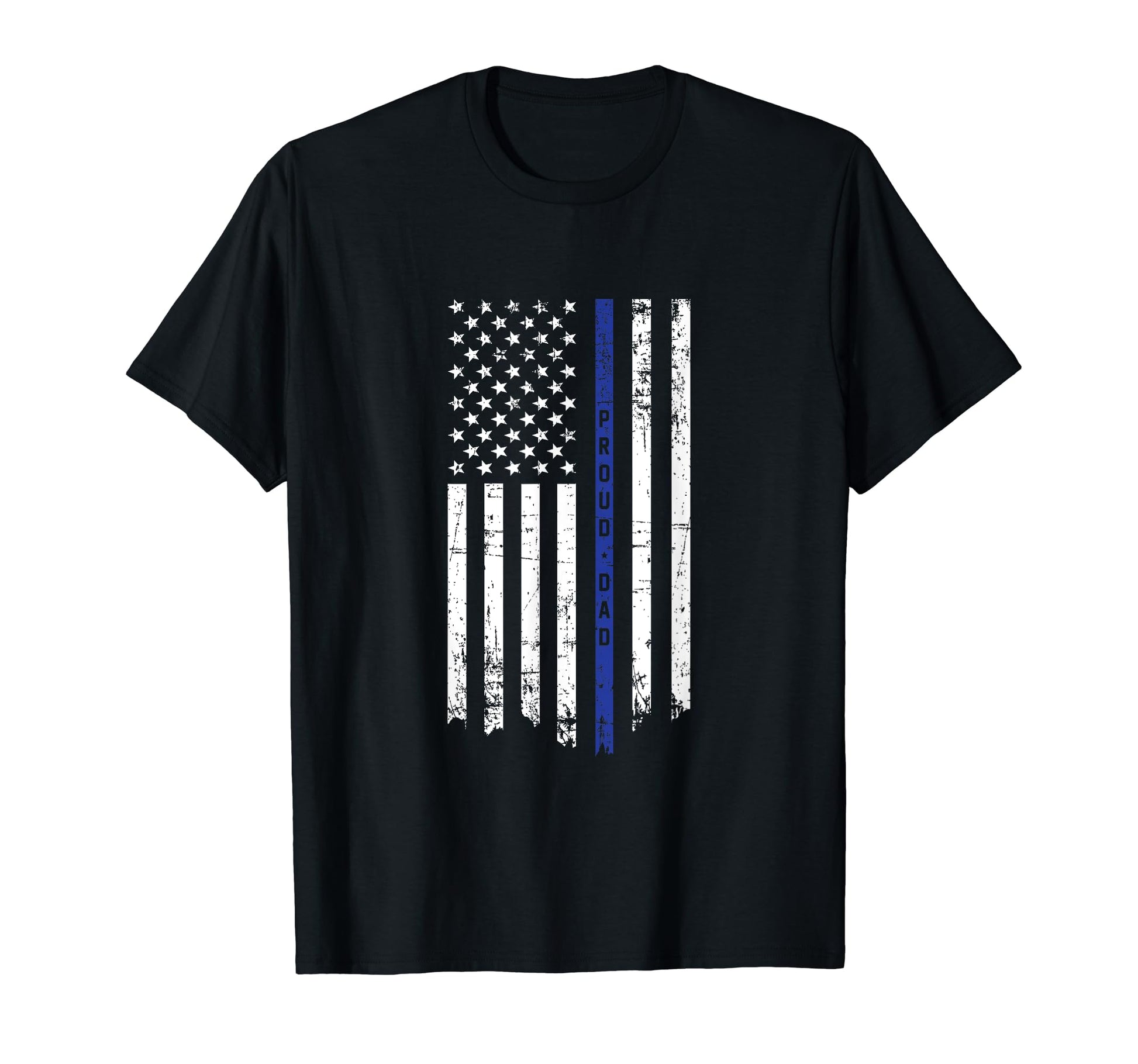 Proud Dad Police Officer Thin Blue T-Shirt - Minimalist Print for Adults - T-Shirt, Sweatshirt, Hoodie