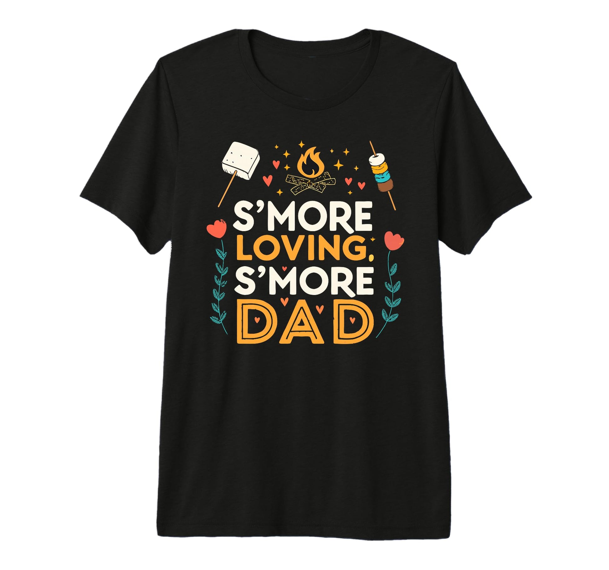 Funny Campfire Smore Loving Smore Dad Tri T-Shirt - Trendy Graphic Unisex - T-Shirt, Sweatshirt, Hoodie