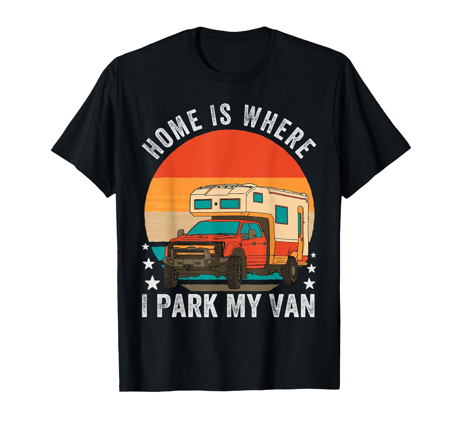 Home Is Where I Park My Van Funny Camping T-Shirt - Novelty Apparel Unisex - T-Shirt, Sweatshirt, Hoodie