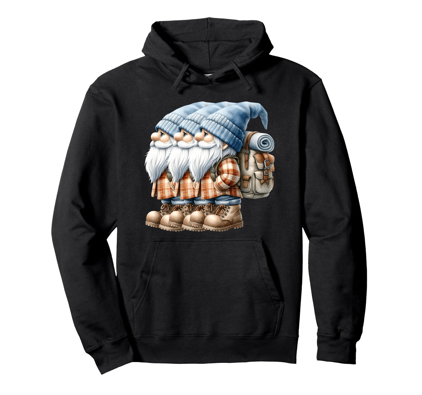 Hiker Gnomes Hiking And Camping Hoodie - Minimalist Print Men Women - T-Shirt, Sweatshirt, Hoodie