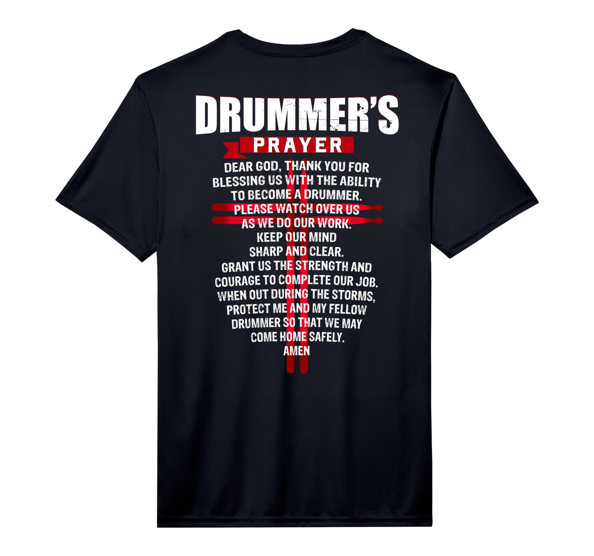 Drummers Prayer Cross Drumsticks T-Shirt - Aesthetic Graphic Men Women - T-Shirt, Sweatshirt, Hoodie