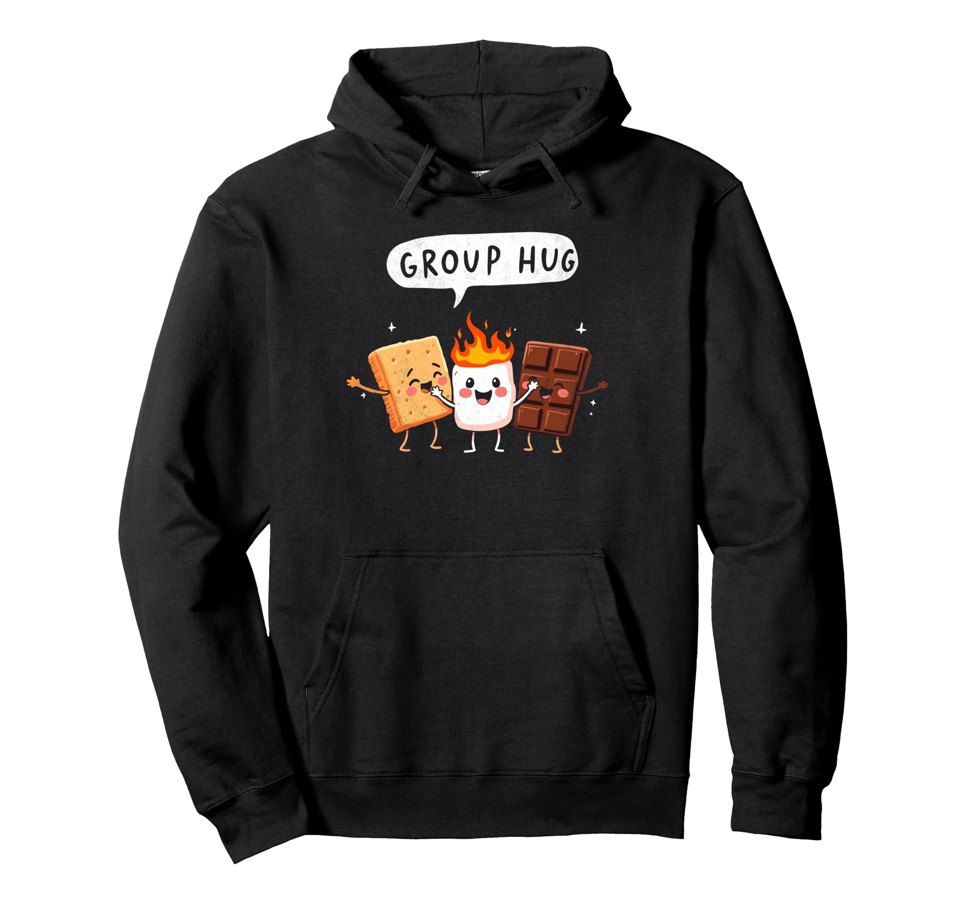 Camping Group Hug Smores Hoodie - Fun Novelty Design for Adults - T-Shirt, Sweatshirt, Hoodie