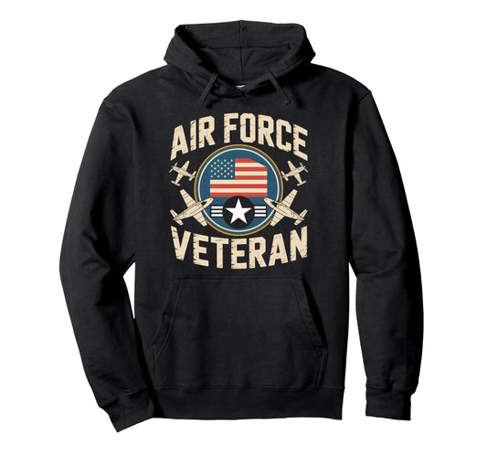 Air Force Veteran Us American Flag Dad Hoodie - Graphic Print Unisex - T-Shirt, Sweatshirt, Hoodie