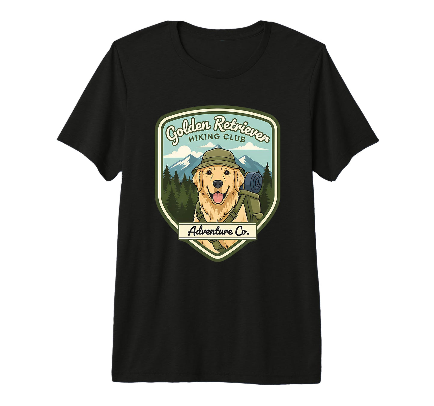Golden Retriever Hiking Club T-Shirt - Fun Novelty Design for Adults - T-Shirt, Sweatshirt, Hoodie