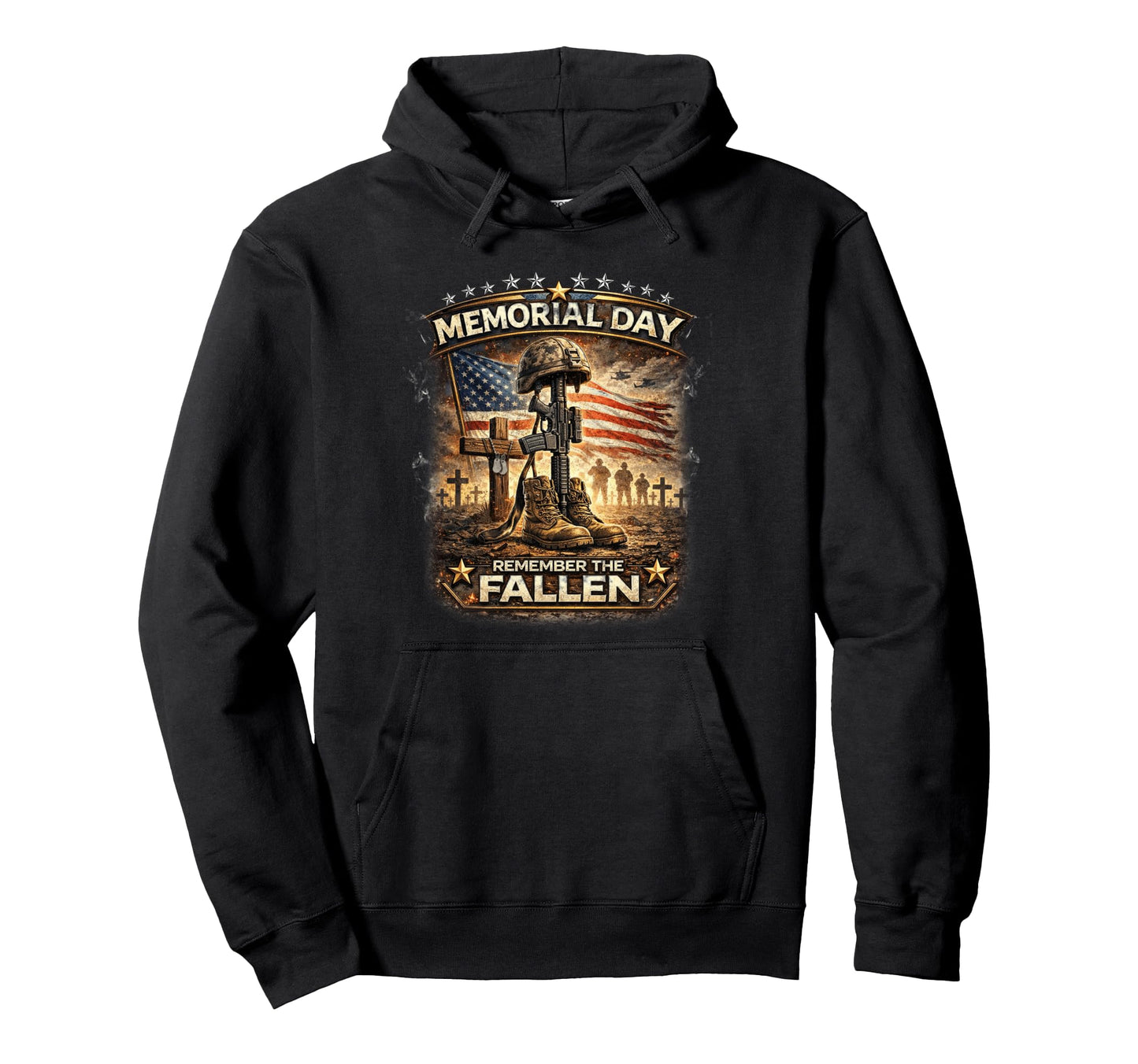 Memorial Day Remember Fallen Patriotic Hoodie - Trendy Graphic Unisex - T-Shirt, Sweatshirt, Hoodie