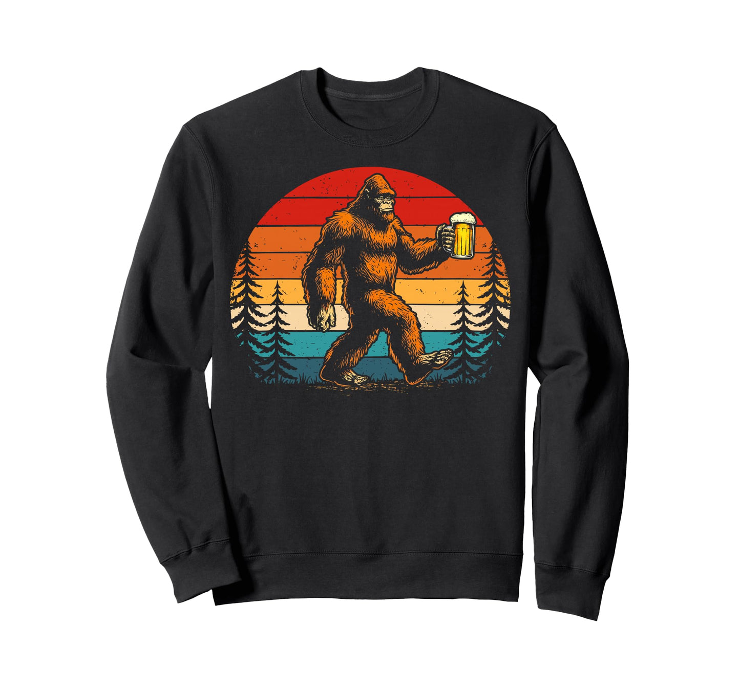 Drinking Craft Beer Lover Bigfoot Sweatshirt - Custom Art Print Unisex - T-Shirt, Sweatshirt, Hoodie