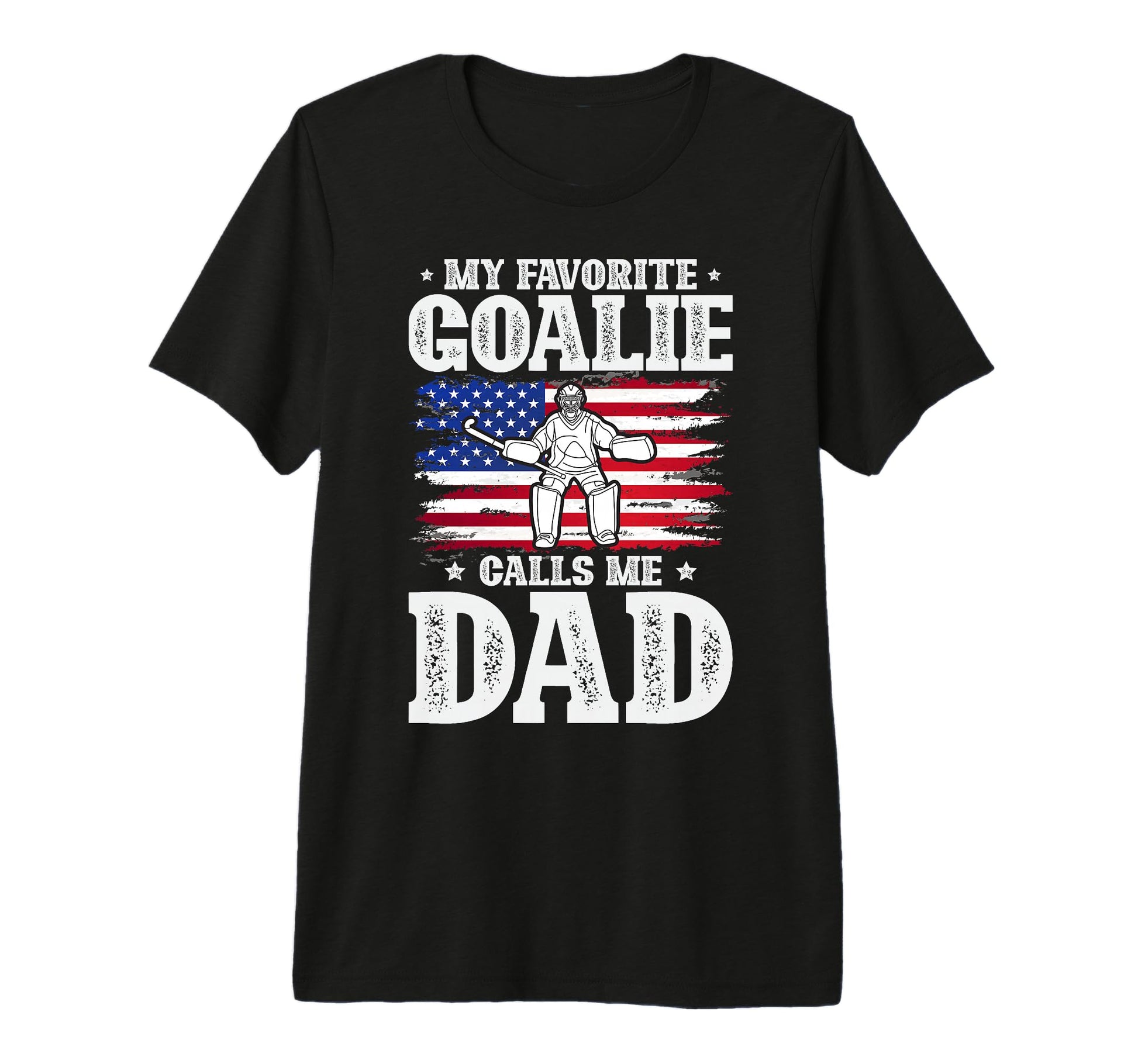 Mens Goalie Dad Field Hockey Dad Field T-Shirt - Unique Graphic for Adults - T-Shirt, Sweatshirt, Hoodie