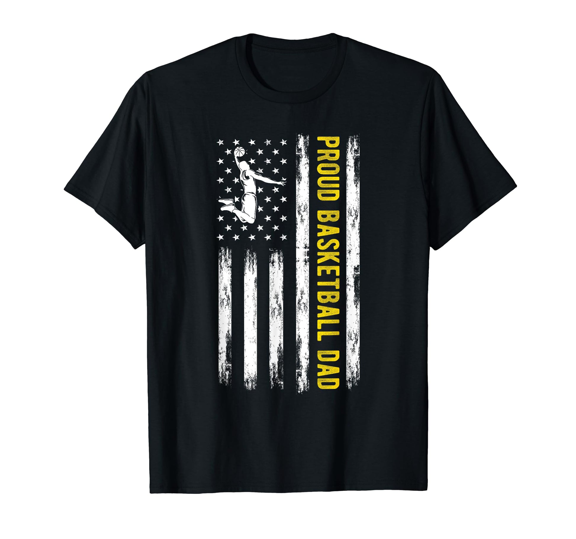 Proud Basketball Dad Patriotic Team T-Shirt - Custom Art Print Men Women - T-Shirt, Sweatshirt, Hoodie
