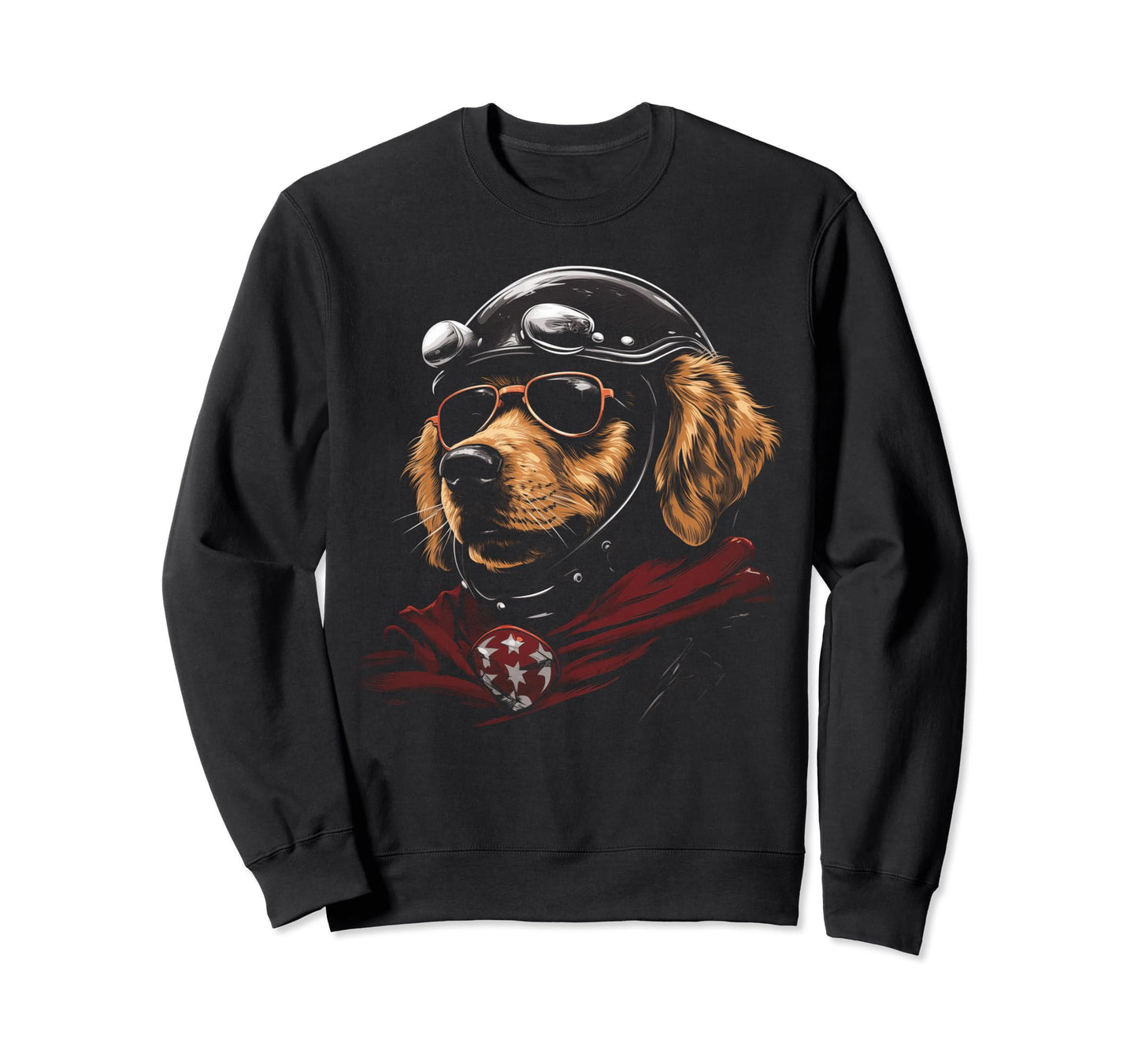 Motorcycle Dad Biker Dog Golden Sweatshirt - Graphic Print Men Women - T-Shirt, Sweatshirt, Hoodie