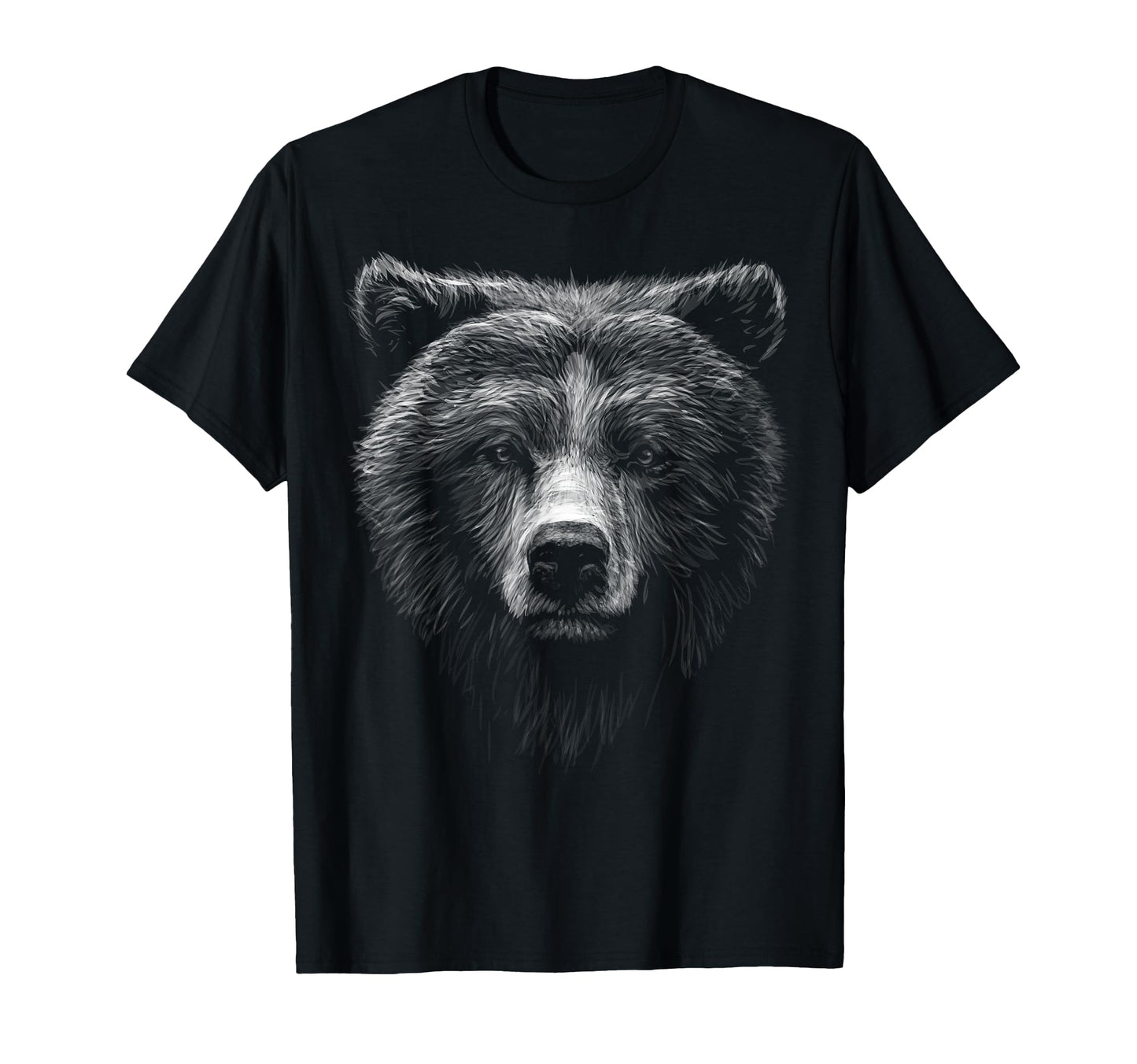 Brown Bear Head Black Art Lovers Wild T-Shirt - Graphic Print Men Women - T-Shirt, Sweatshirt, Hoodie