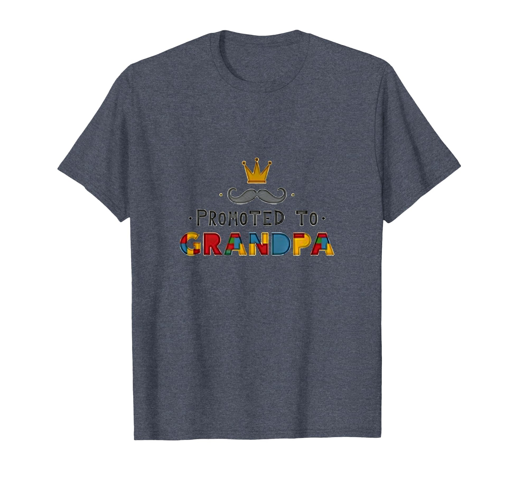 Promoted To Grandpa Royal Mustache T-Shirt - Novelty Apparel for Adults - T-Shirt, Sweatshirt, Hoodie