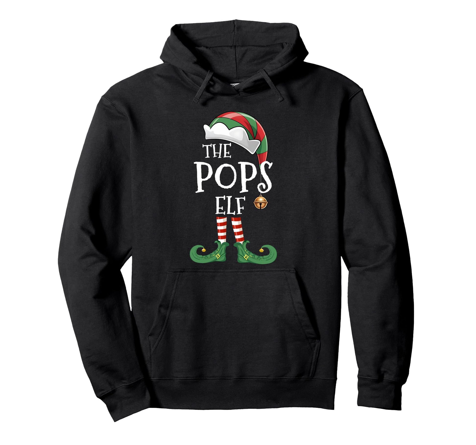 Pops Elf Matching Family Group Elf Hoodie - Custom Art Print for Adults - T-Shirt, Sweatshirt, Hoodie