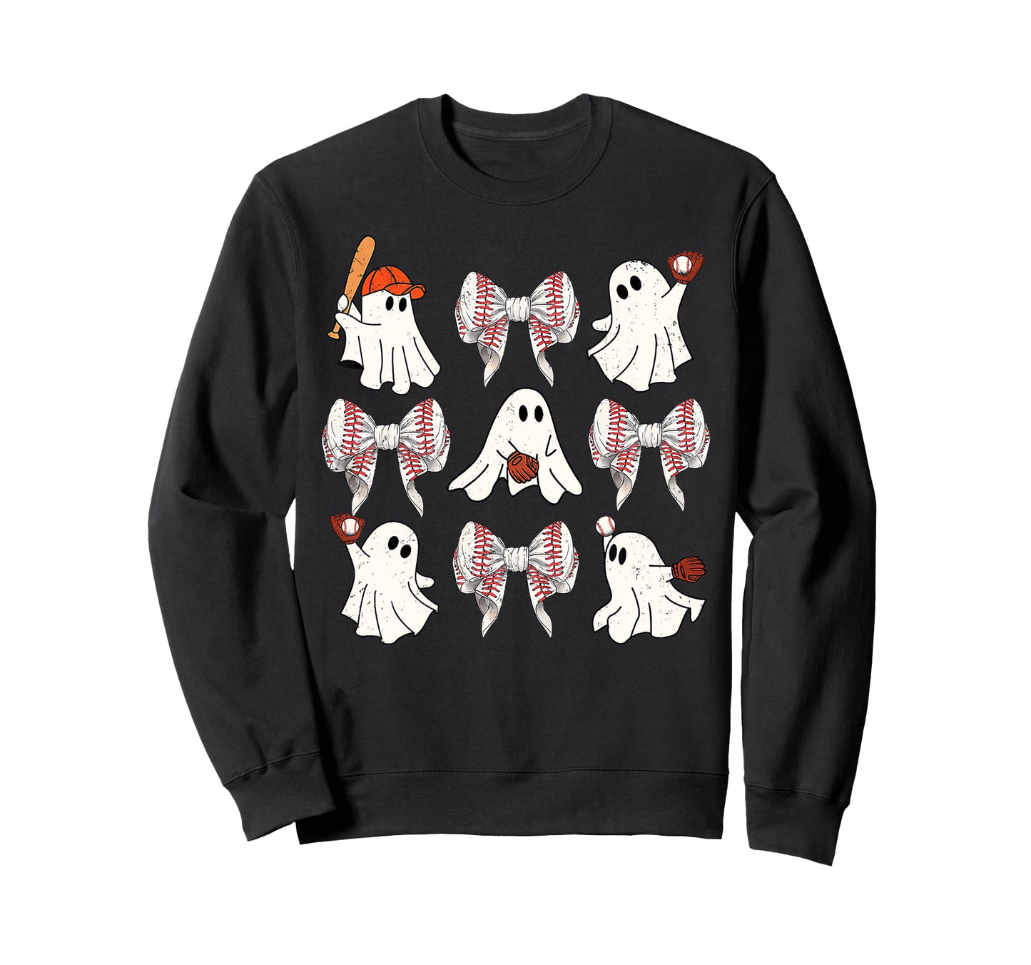 Halloween Baseball Ghosts Baseball Sweatshirt - Fun Novelty Design Unisex - T-Shirt, Sweatshirt, Hoodie
