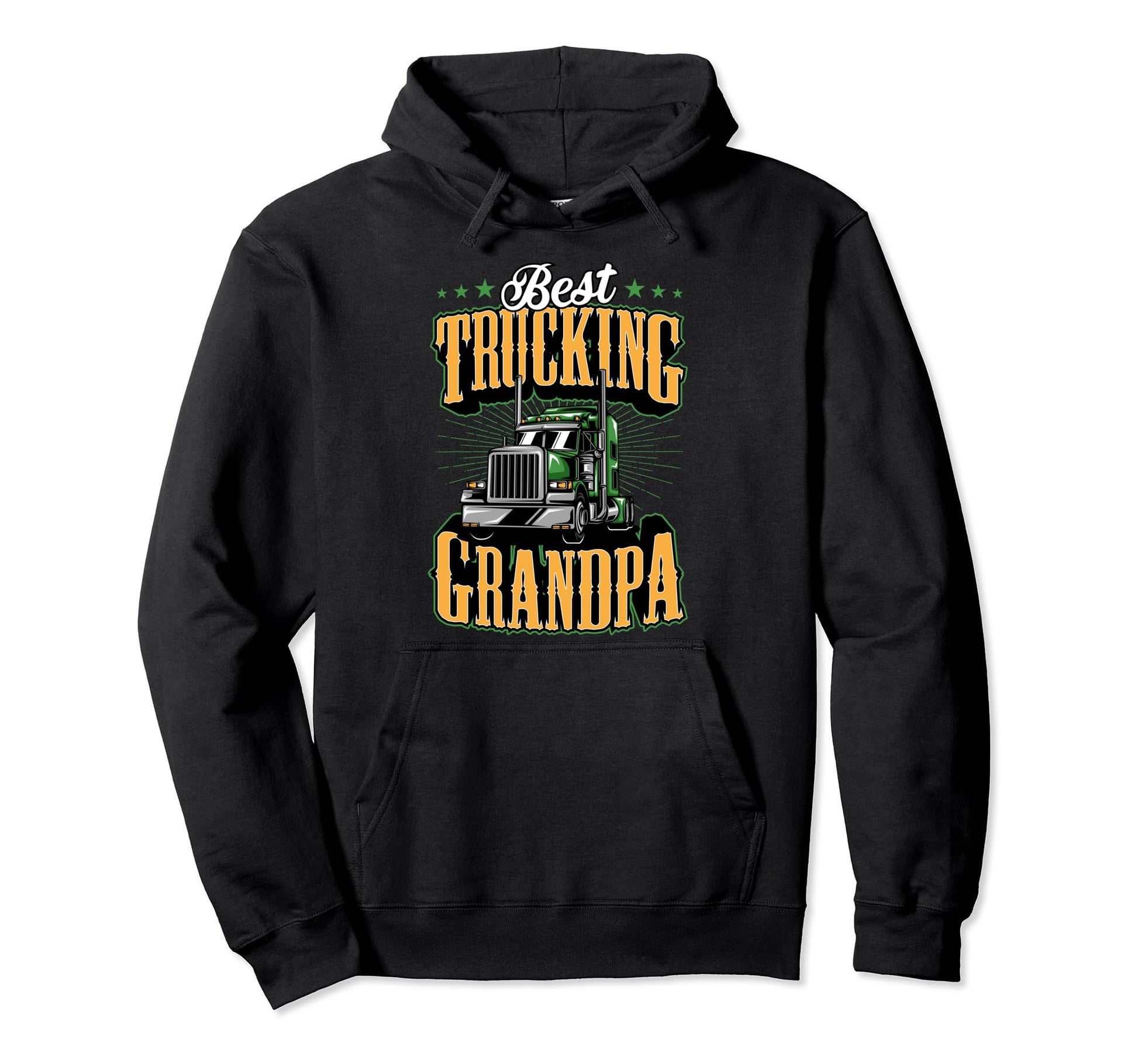 Best Truckin Grandpa Funny Semi Trucker Hoodie - Unique Graphic Men Women - T-Shirt, Sweatshirt, Hoodie