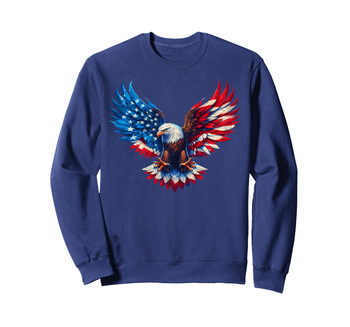American Flag Bald Eagle Patriotic Sweatshirt - Graphic Print Men Women - T-Shirt, Sweatshirt, Hoodie