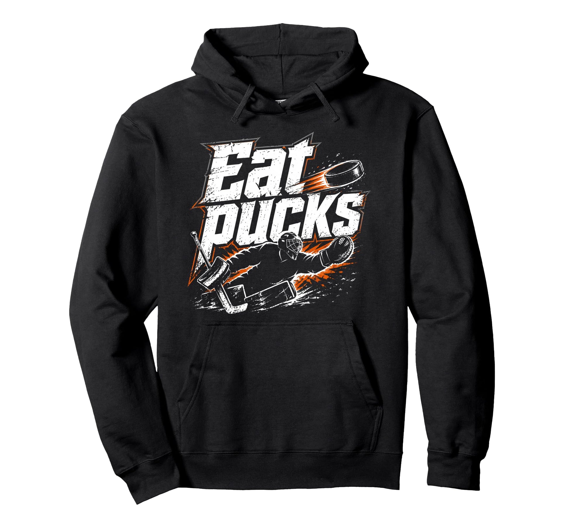 Ice Hockey Goalkeeper Pucks Goalie Hoodie - Aesthetic Graphic for Adults - T-Shirt, Sweatshirt, Hoodie
