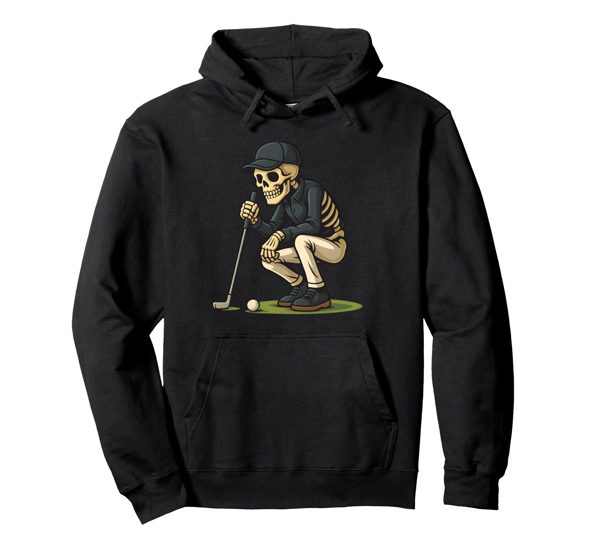 Skeleton Golf Halloween Golfer Golf Hoodie - Trendy Graphic for Adults - T-Shirt, Sweatshirt, Hoodie
