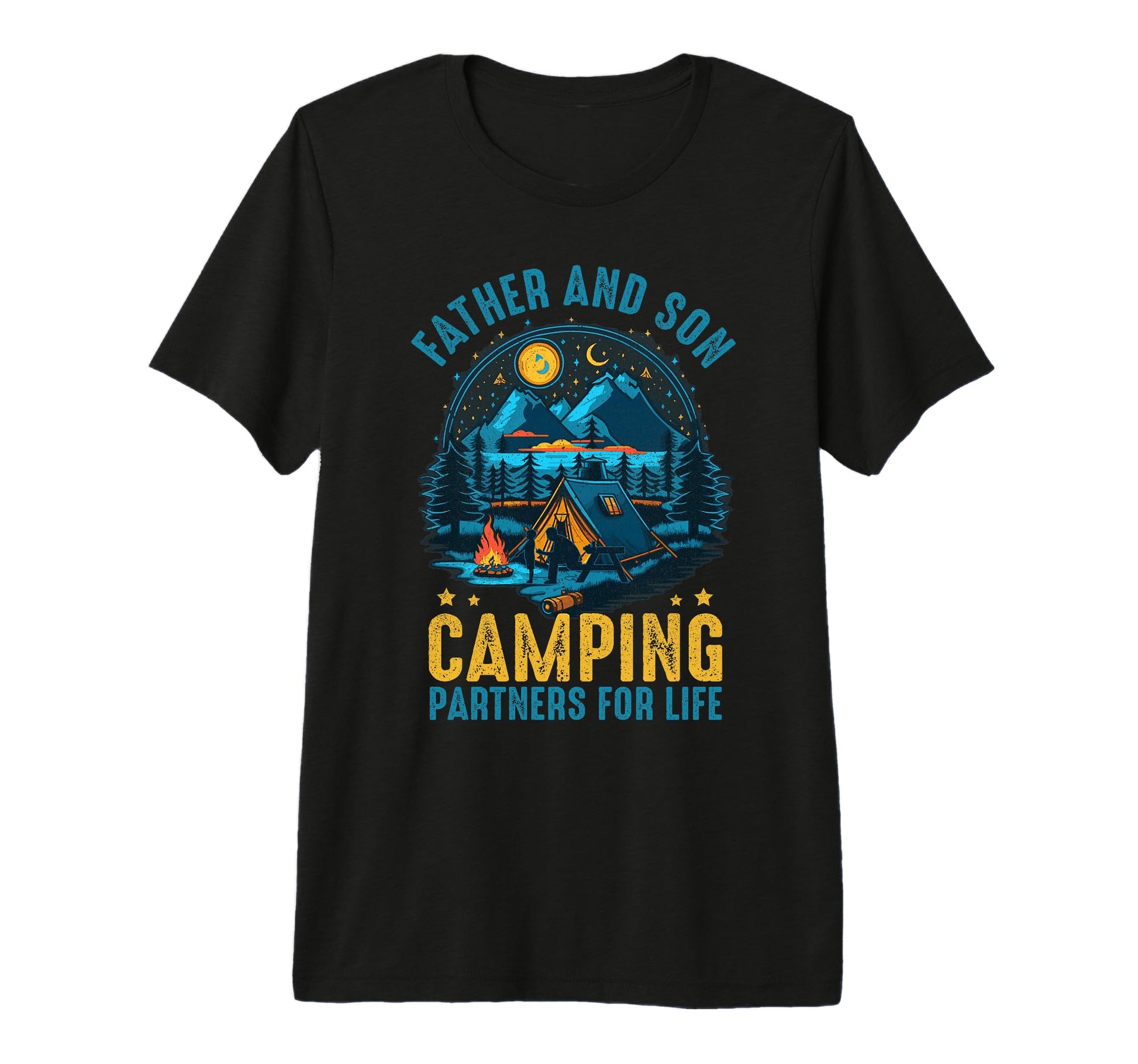 Funny Dad And Son Camping Partners Life T-Shirt - Graphic Print Unisex - T-Shirt, Sweatshirt, Hoodie