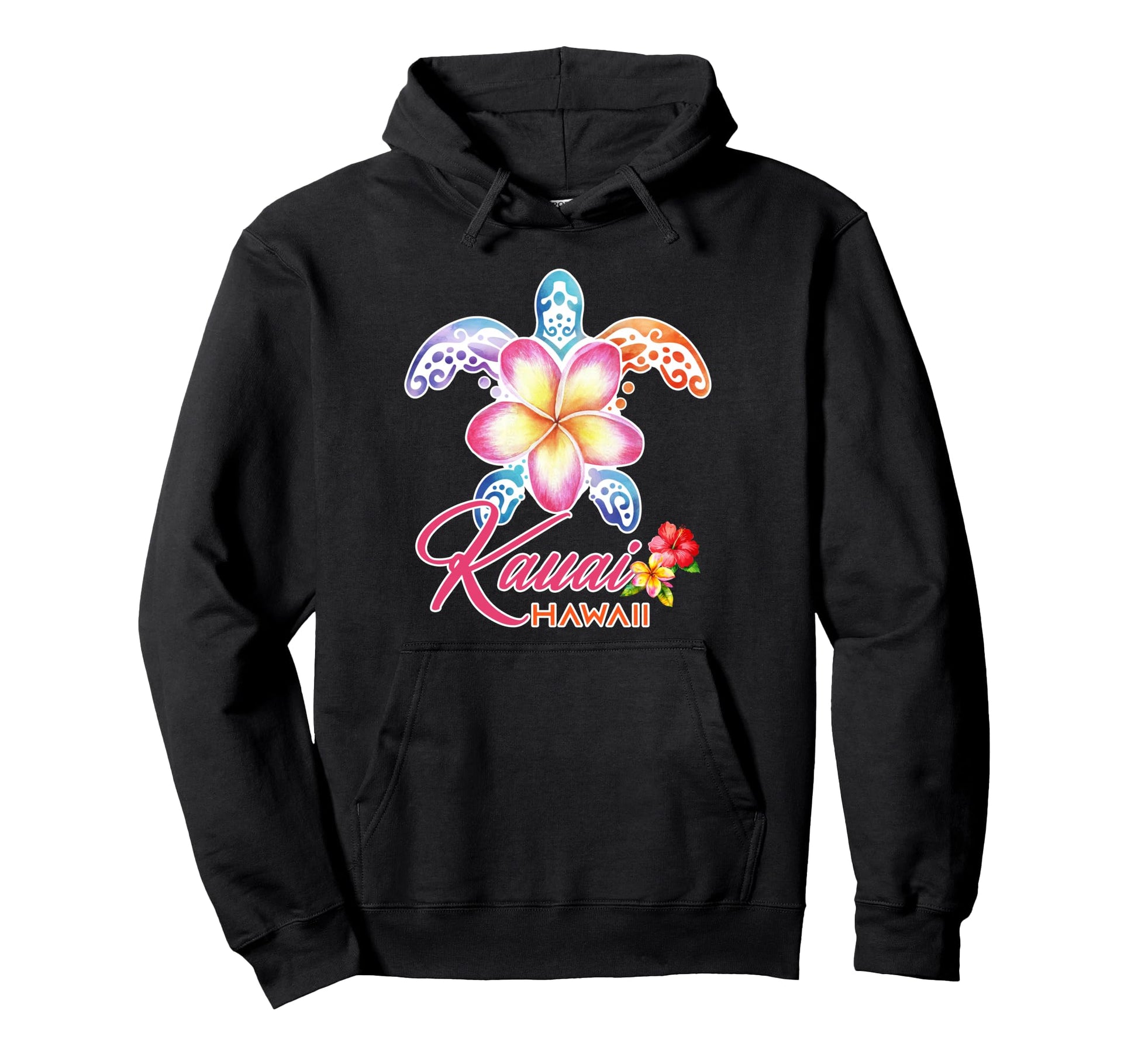 Kauai Sea Turtle Plumeria Hawaii Hoodie - Casual Everyday Wear for Adults - T-Shirt, Sweatshirt, Hoodie