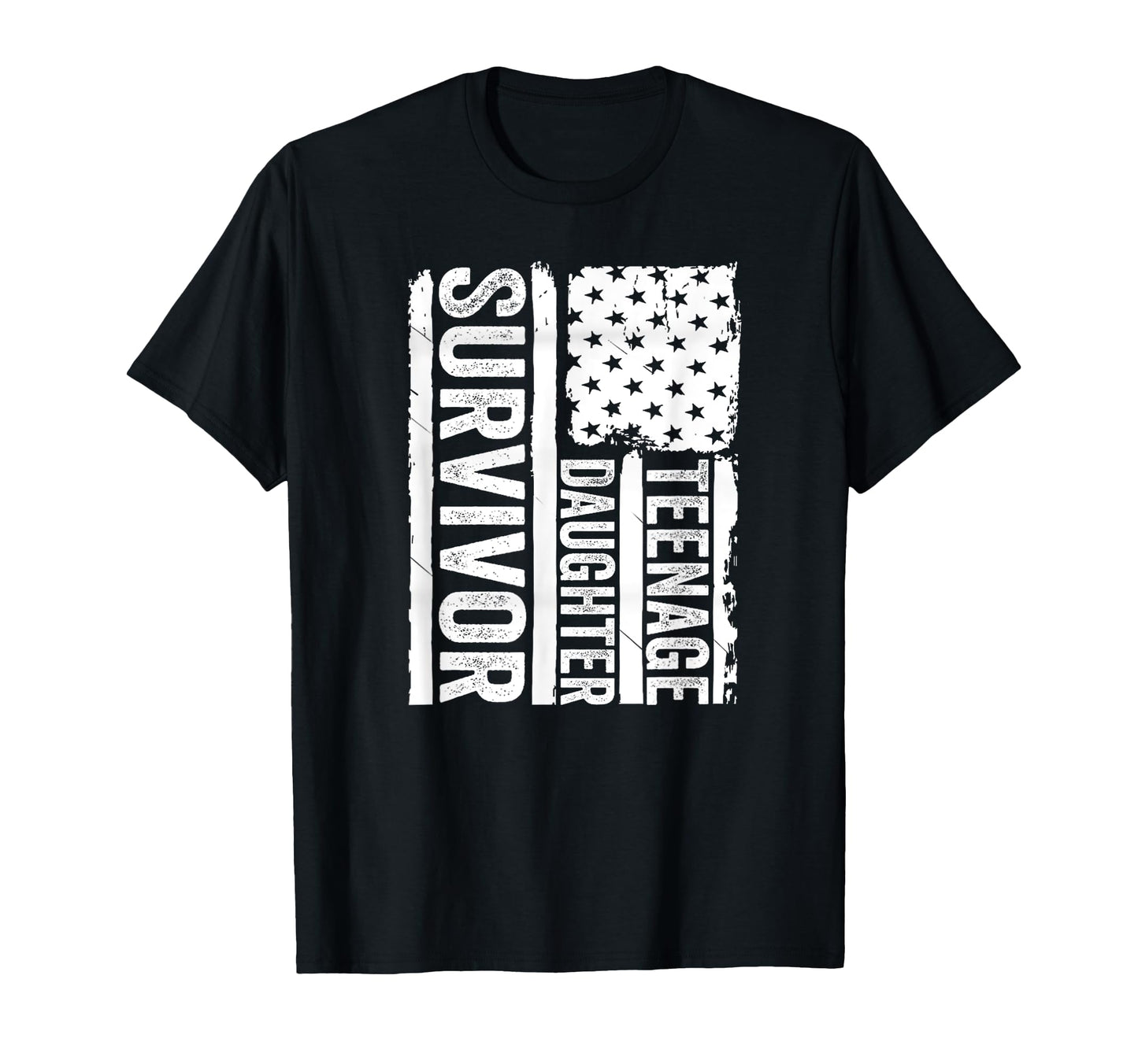 Teenage Daughter Survivor American Flag T-Shirt - Custom Art Print Unisex - T-Shirt, Sweatshirt, Hoodie