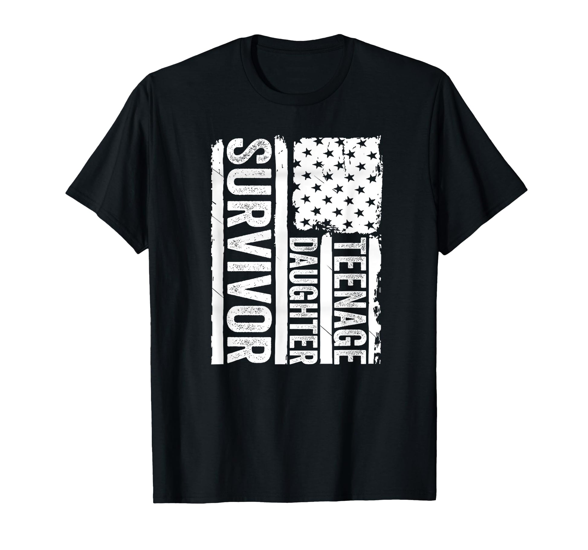 Teenage Daughter Survivor American Flag T-Shirt - Custom Art Print Unisex - T-Shirt, Sweatshirt, Hoodie