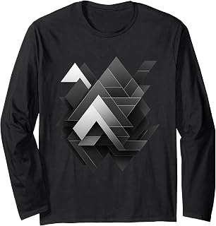 Futuristic Geometric Abstract Art - Minimalist Design Long Sleeve T-Shirt Unisex T-shirt, Sweatshirt, Hoodie, Long Sleeve Tee - T-Shirt, Sweatshirt, Hoodie