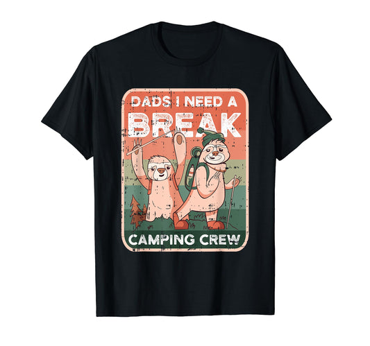 Camping Dad Fathers Day Hiking Hiker T-Shirt - Custom Art Print for Adults - T-Shirt, Sweatshirt, Hoodie