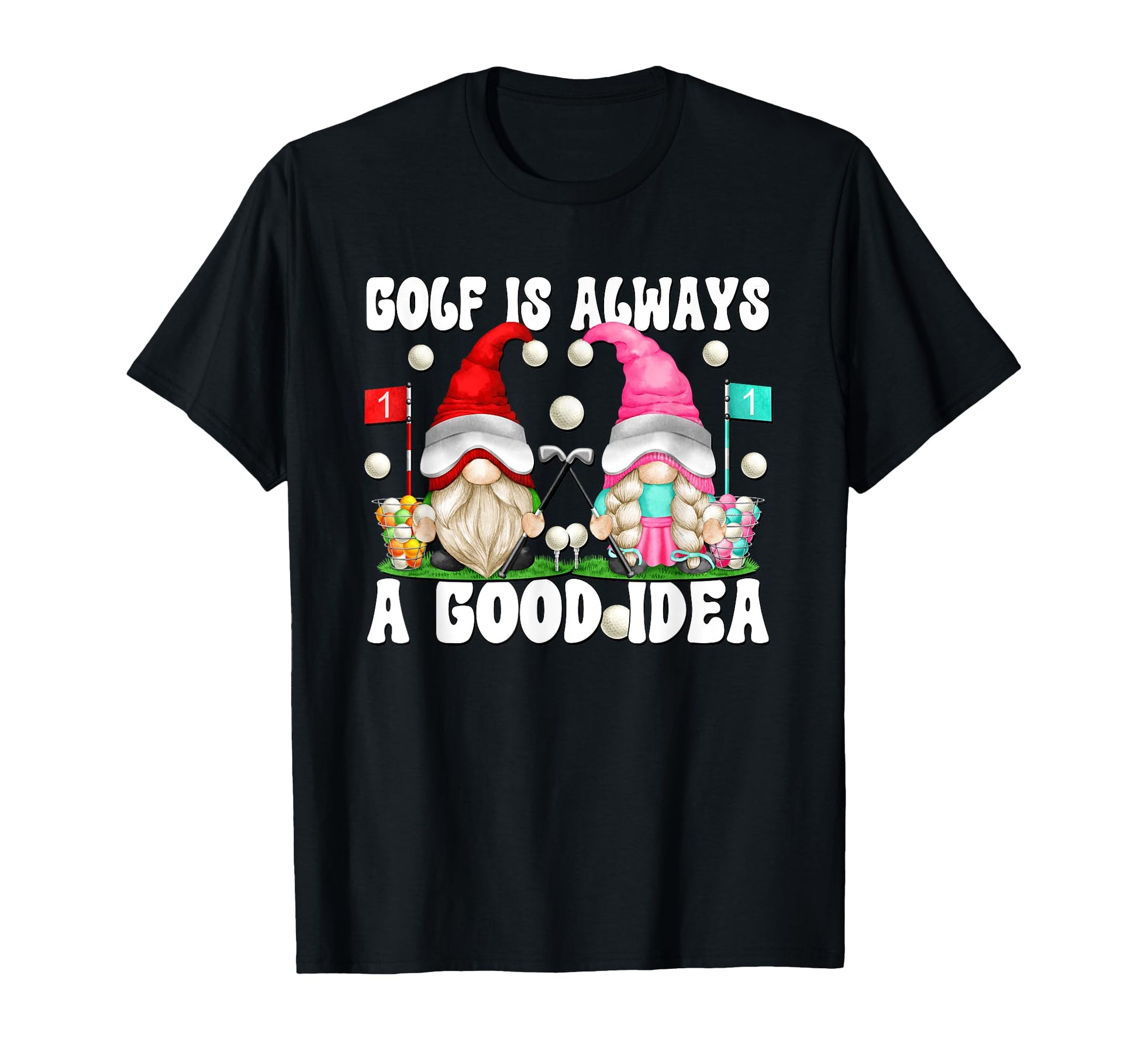 Funny Golfer Gnomes Mom And Dad Golf T-Shirt - Unique Graphic for Adults - T-Shirt, Sweatshirt, Hoodie