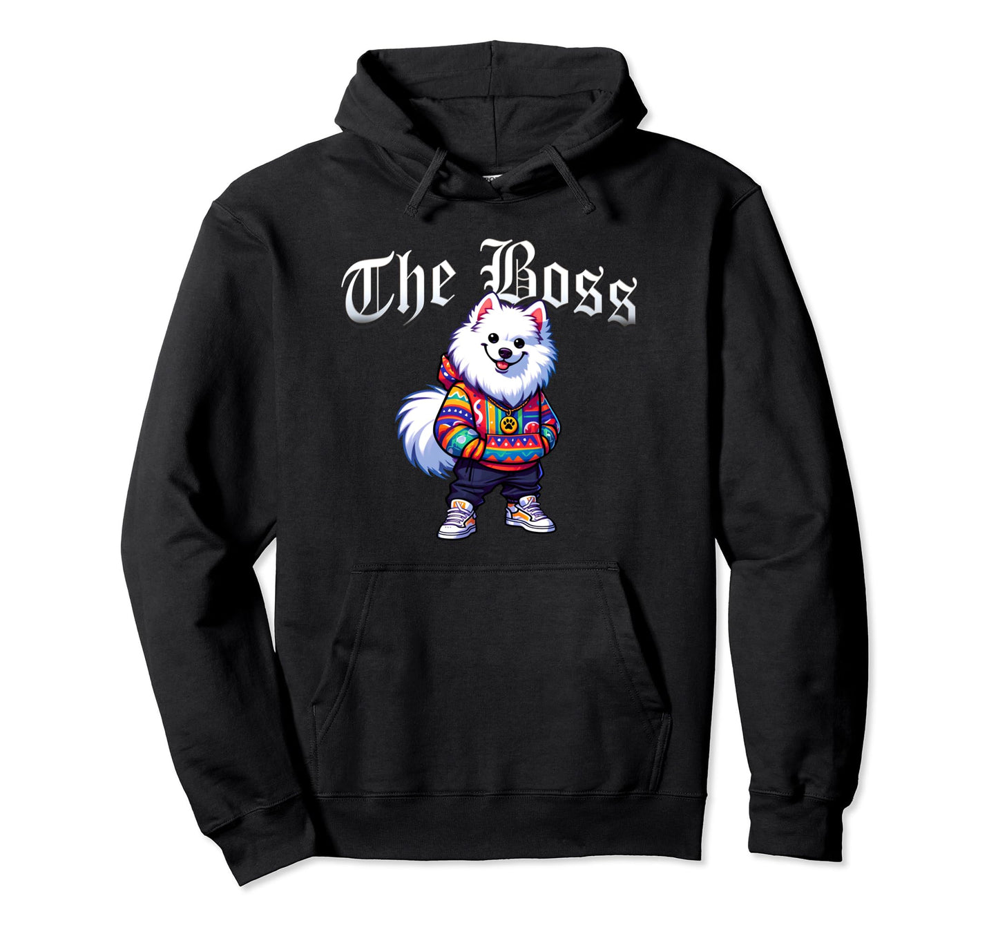 American Eskimo Dog Boss Jacket Hoodie - Streetwear Style for Adults - T-Shirt, Sweatshirt, Hoodie