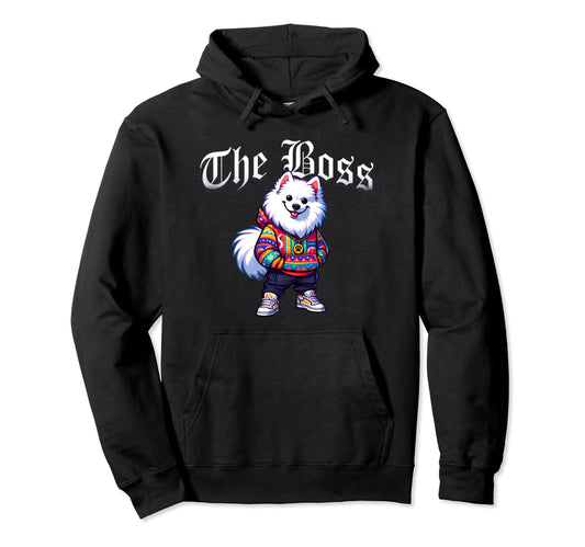 American Eskimo Dog Boss Jacket Hoodie - Streetwear Style for Adults - T-Shirt, Sweatshirt, Hoodie