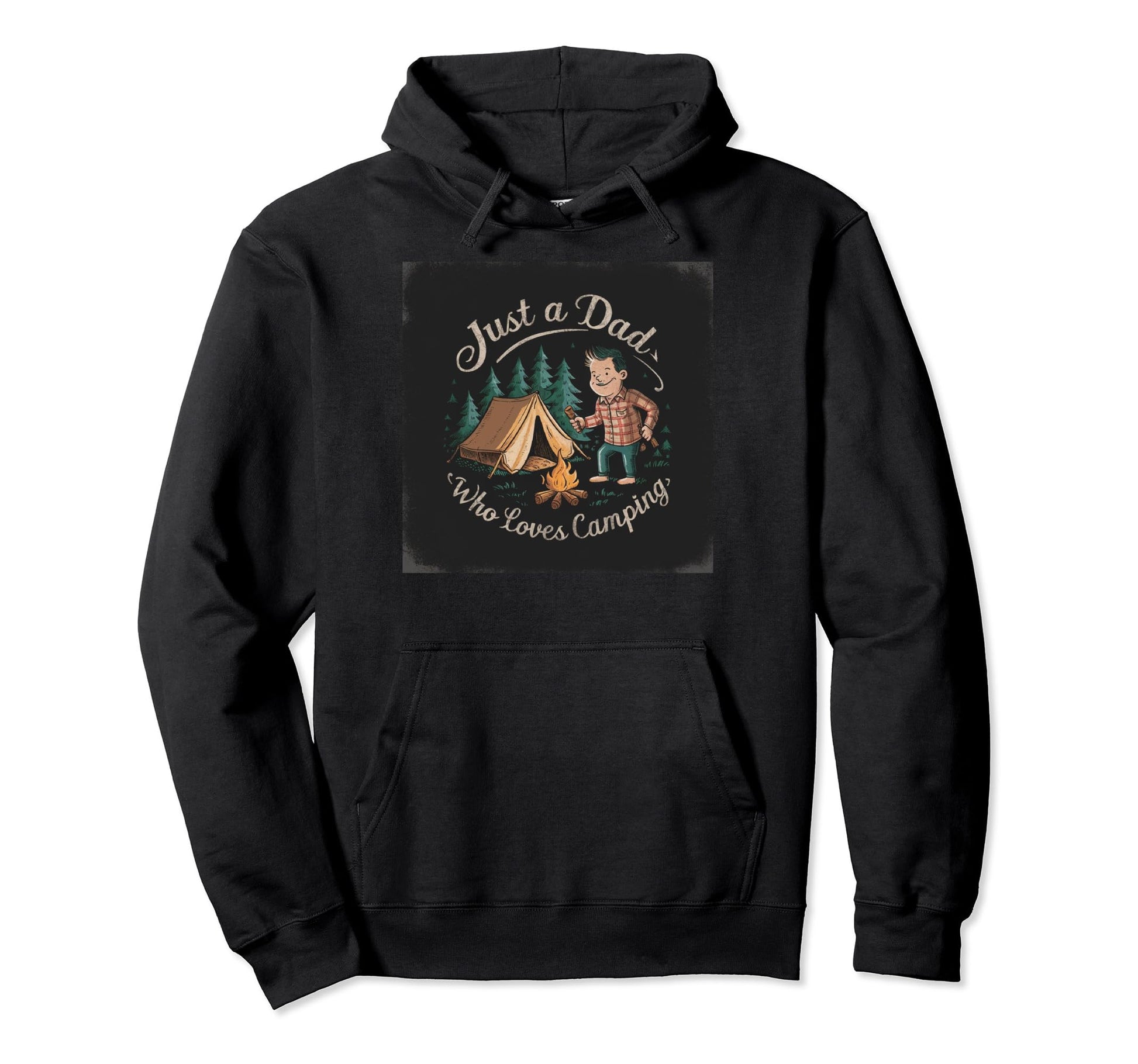 Just Dad Who Loves Camping Fathers Hoodie - Aesthetic Graphic for Adults - T-Shirt, Sweatshirt, Hoodie