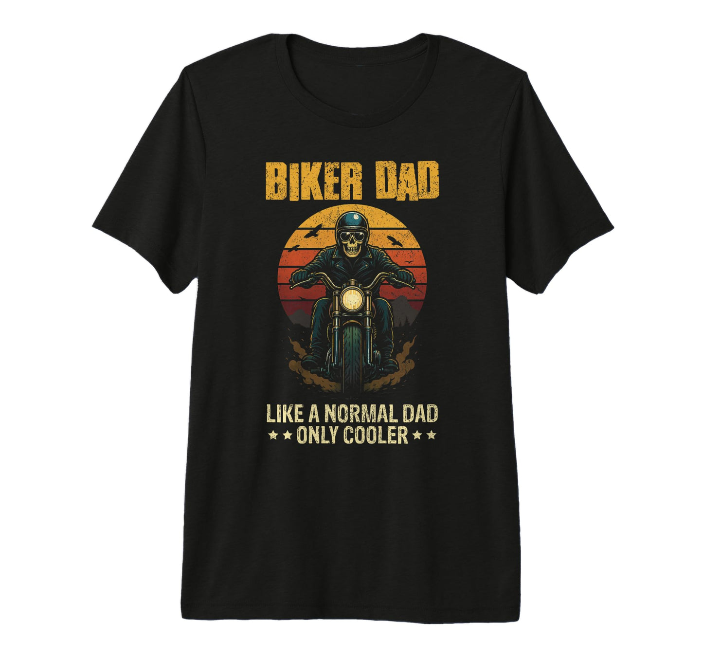 Biker Dad Fathers Day Skeleton T-Shirt - Custom Art Print for Adults - T-Shirt, Sweatshirt, Hoodie