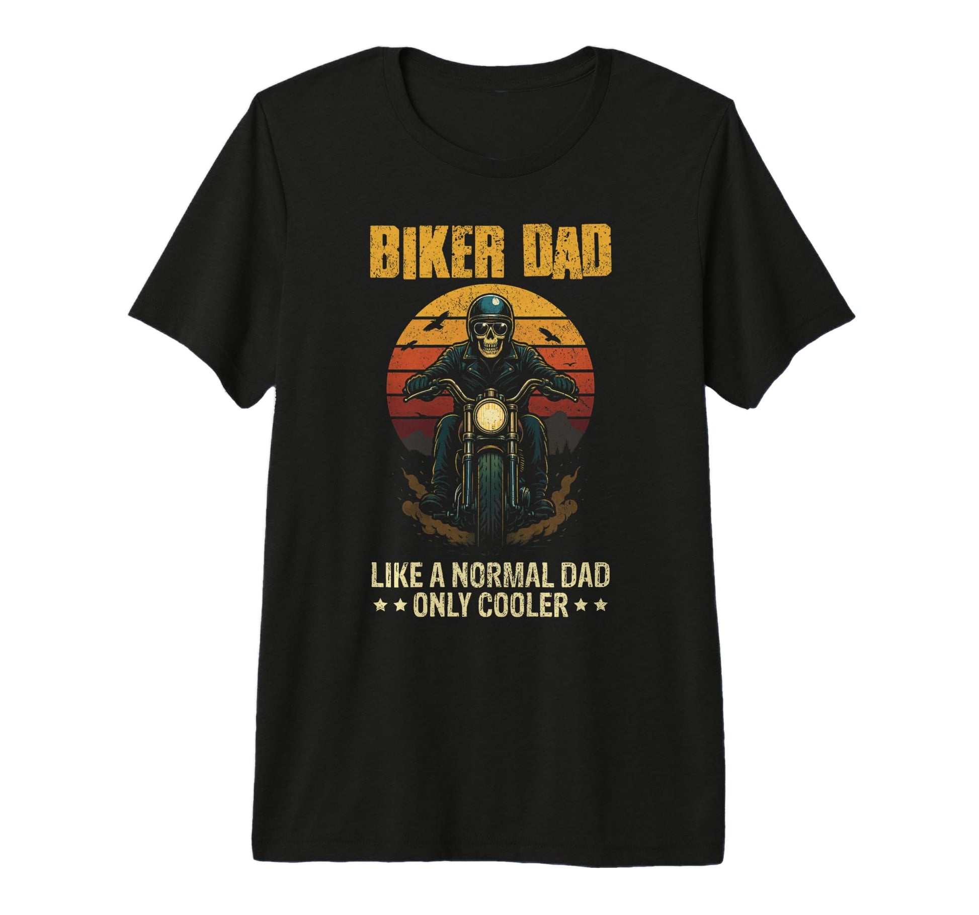 Biker Dad Fathers Day Skeleton T-Shirt - Custom Art Print for Adults - T-Shirt, Sweatshirt, Hoodie