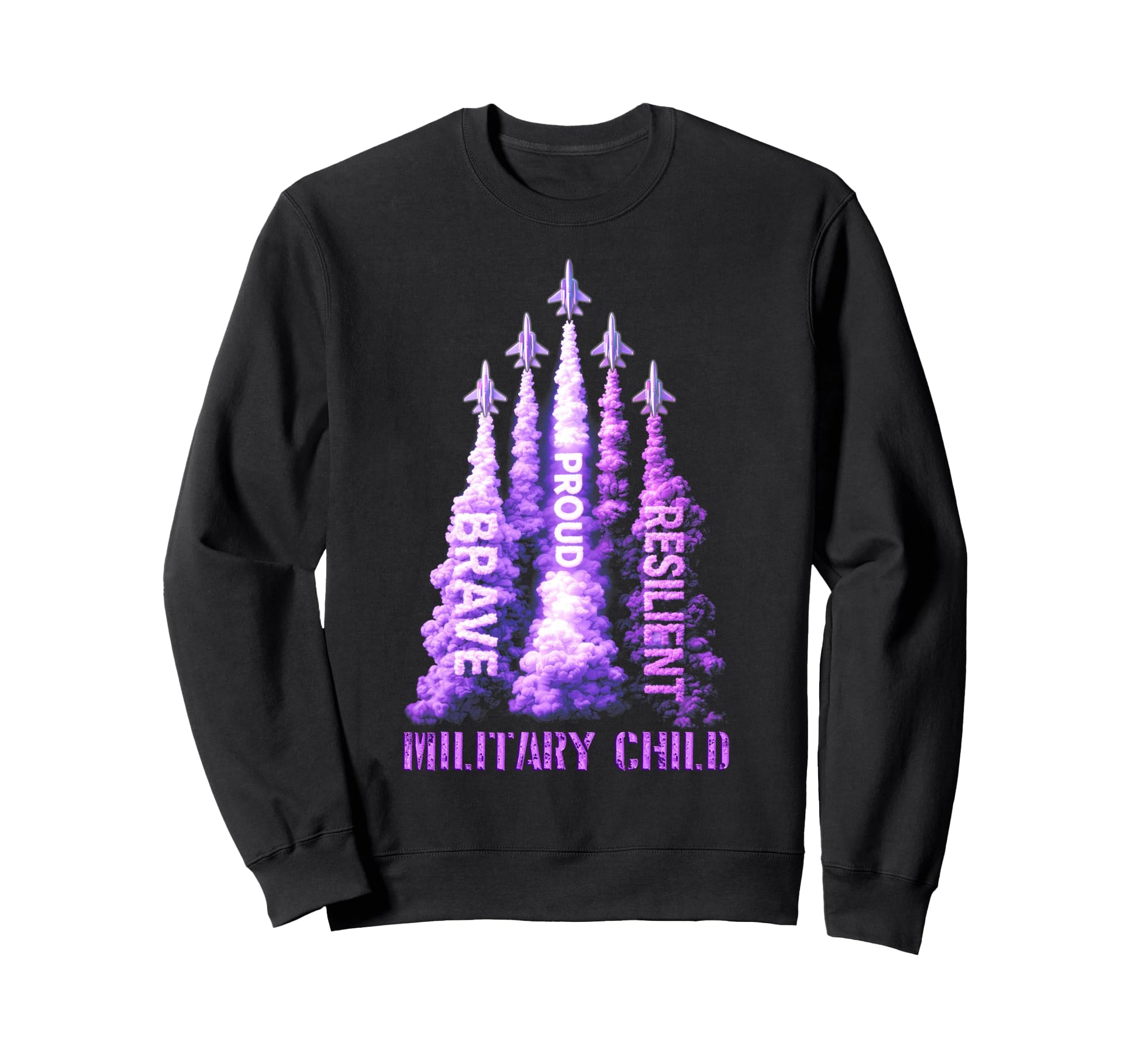 Brave Proud Resilient Military Sweatshirt - Minimalist Print for Adults - T-Shirt, Sweatshirt, Hoodie