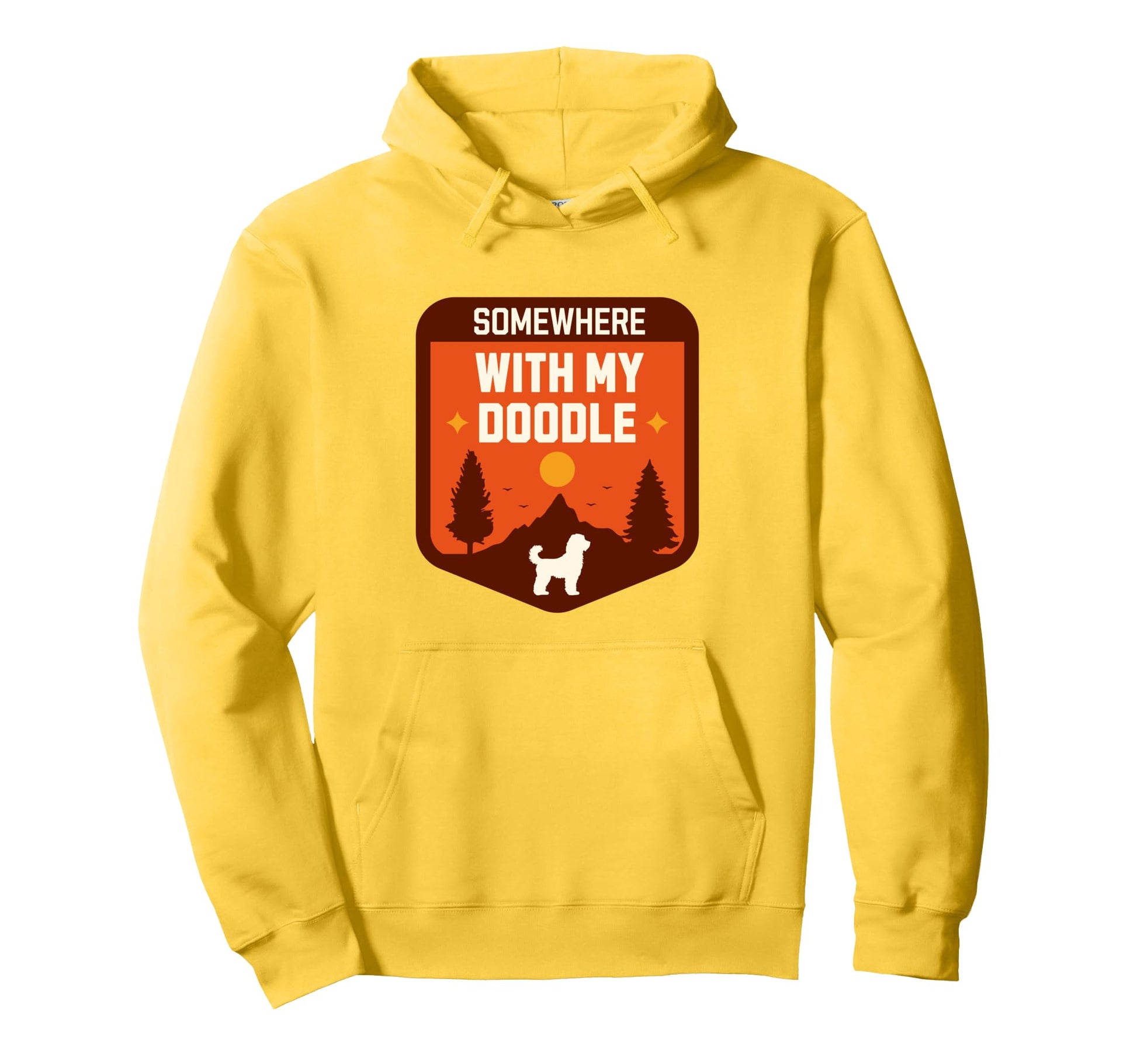 Somewhere My Doodle Dog Outdoor Hiking Hoodie - Trendy Graphic Men Women - T-Shirt, Sweatshirt, Hoodie