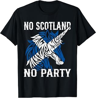 No Scotland No Party Unicorn Flag Scottish Banner Fan Retro T-Shirt Unisex T-shirt, Sweatshirt, Hoodie, Long Sleeve Tee - T-Shirt, Sweatshirt, Hoodie