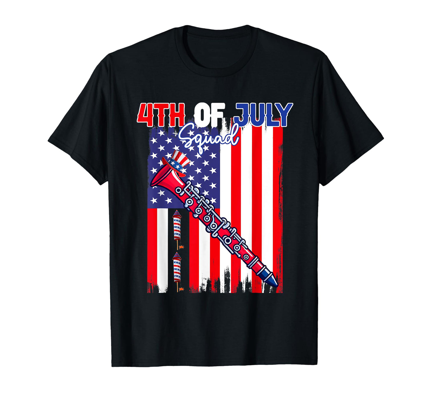 4Th July Squad Clarinet Instruments T-Shirt - Novelty Apparel Men Women - T-Shirt, Sweatshirt, Hoodie