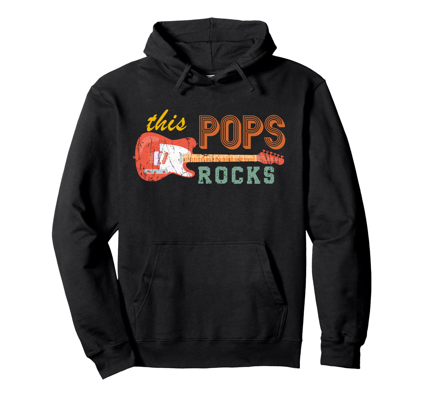 This Pops Rocks Guitar Fathers Day Hoodie - Trendy Graphic for Adults - T-Shirt, Sweatshirt, Hoodie