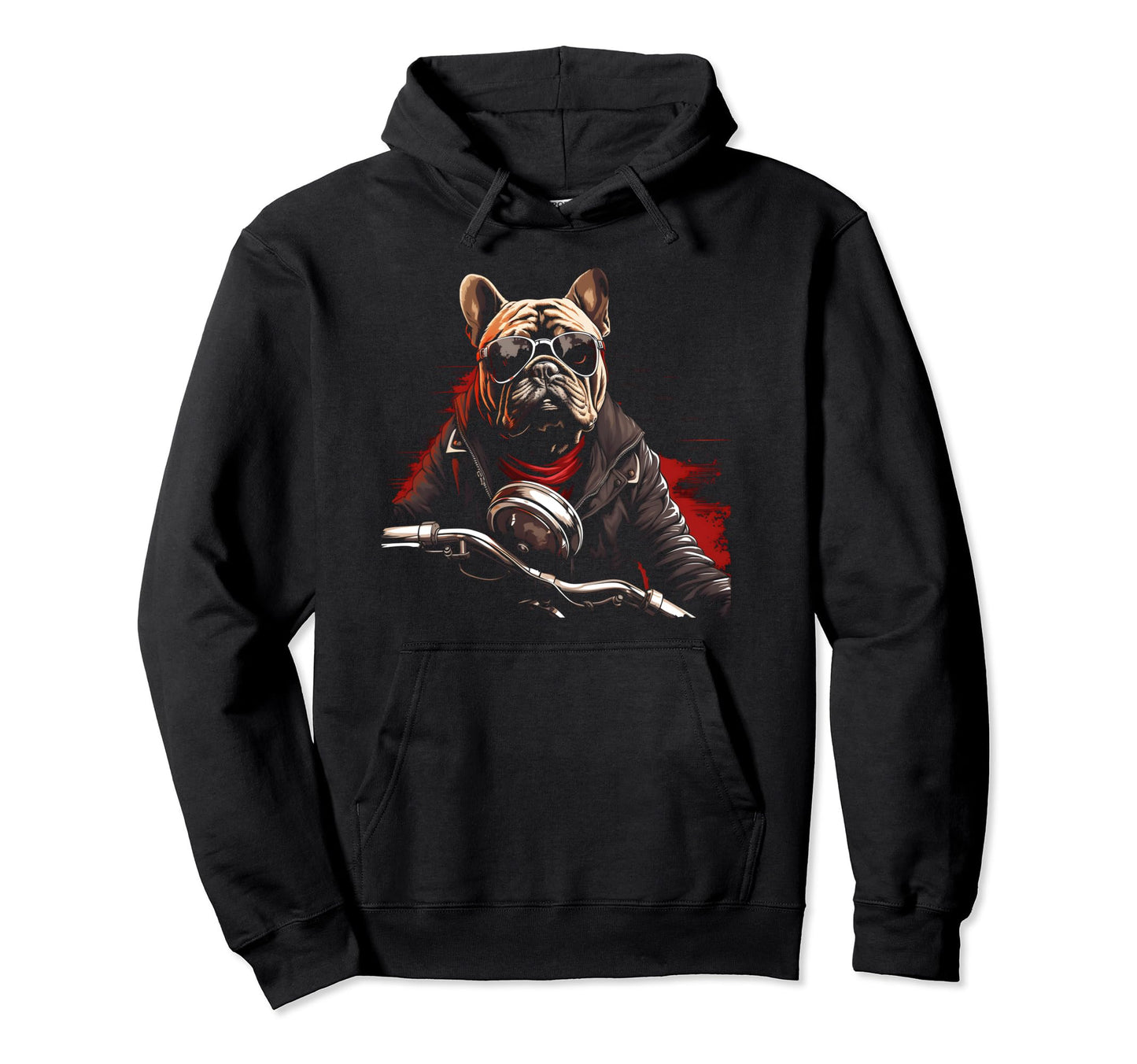Motorcycle Dad Biker Dog Bulldog Dad Hoodie - Streetwear Style for Adults - T-Shirt, Sweatshirt, Hoodie