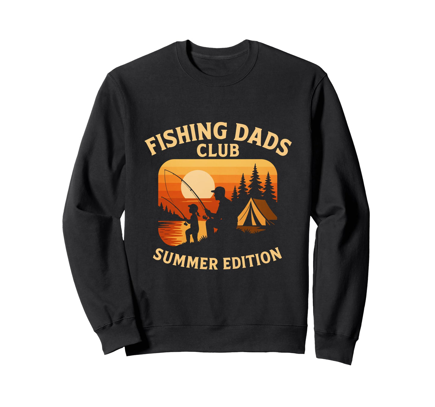 Fishing Dad Club Summer Campfire Sweatshirt - Streetwear Style for Adults - T-Shirt, Sweatshirt, Hoodie