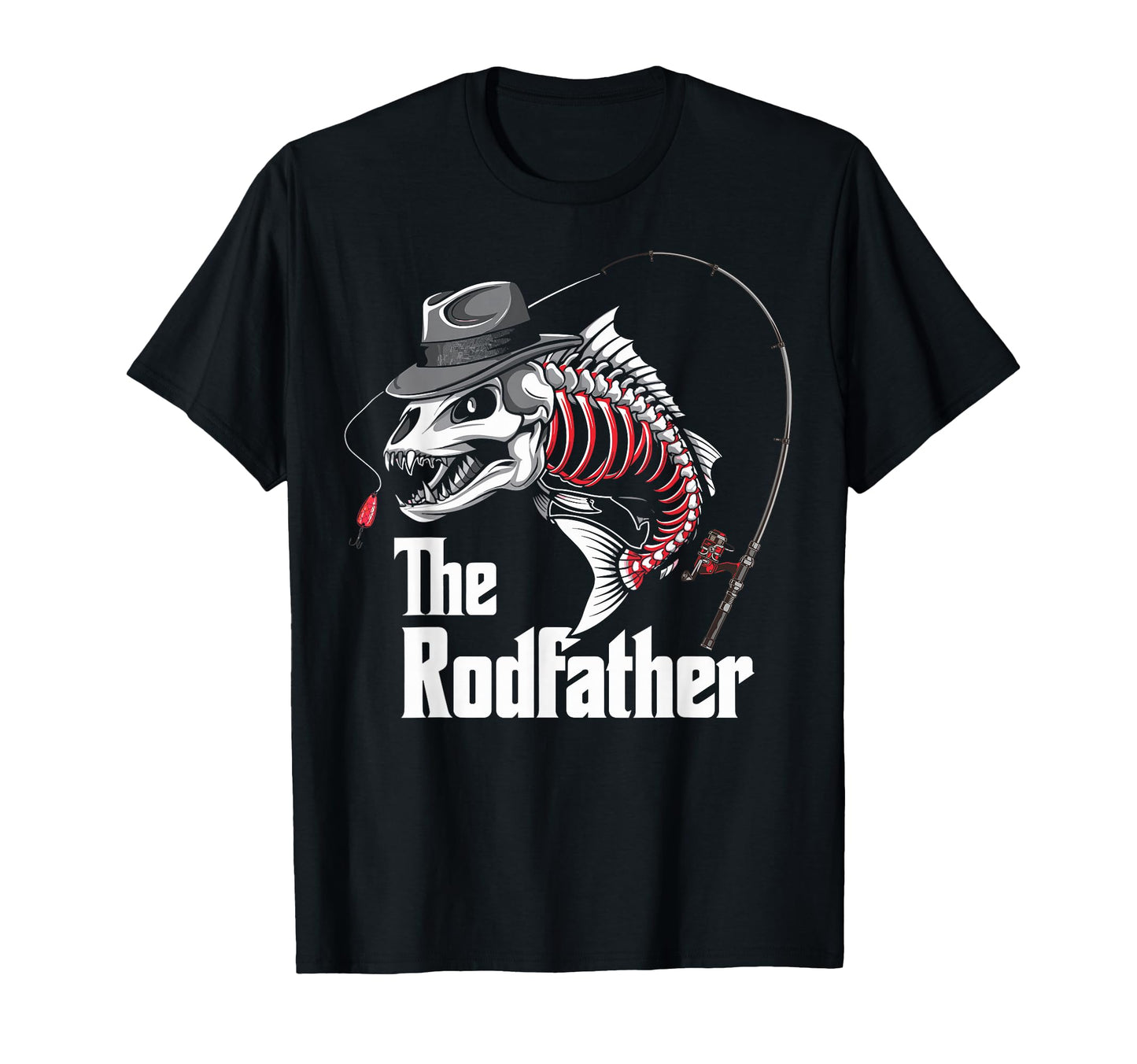 Rodfather Fishing Dad Fish Skeleton T-Shirt - Streetwear Style for Adults - T-Shirt, Sweatshirt, Hoodie