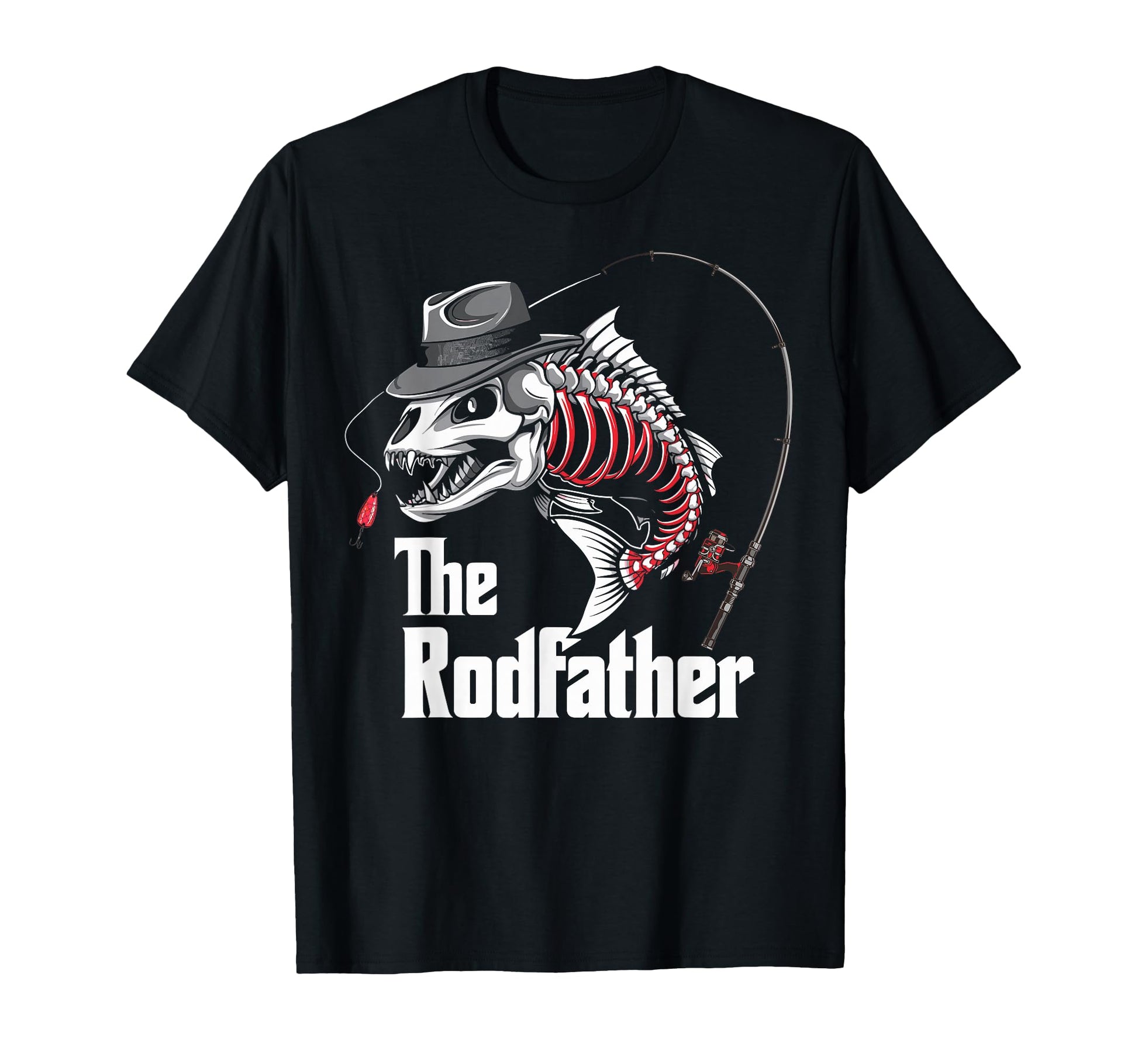 Rodfather Fishing Dad Fish Skeleton T-Shirt - Streetwear Style for Adults - T-Shirt, Sweatshirt, Hoodie