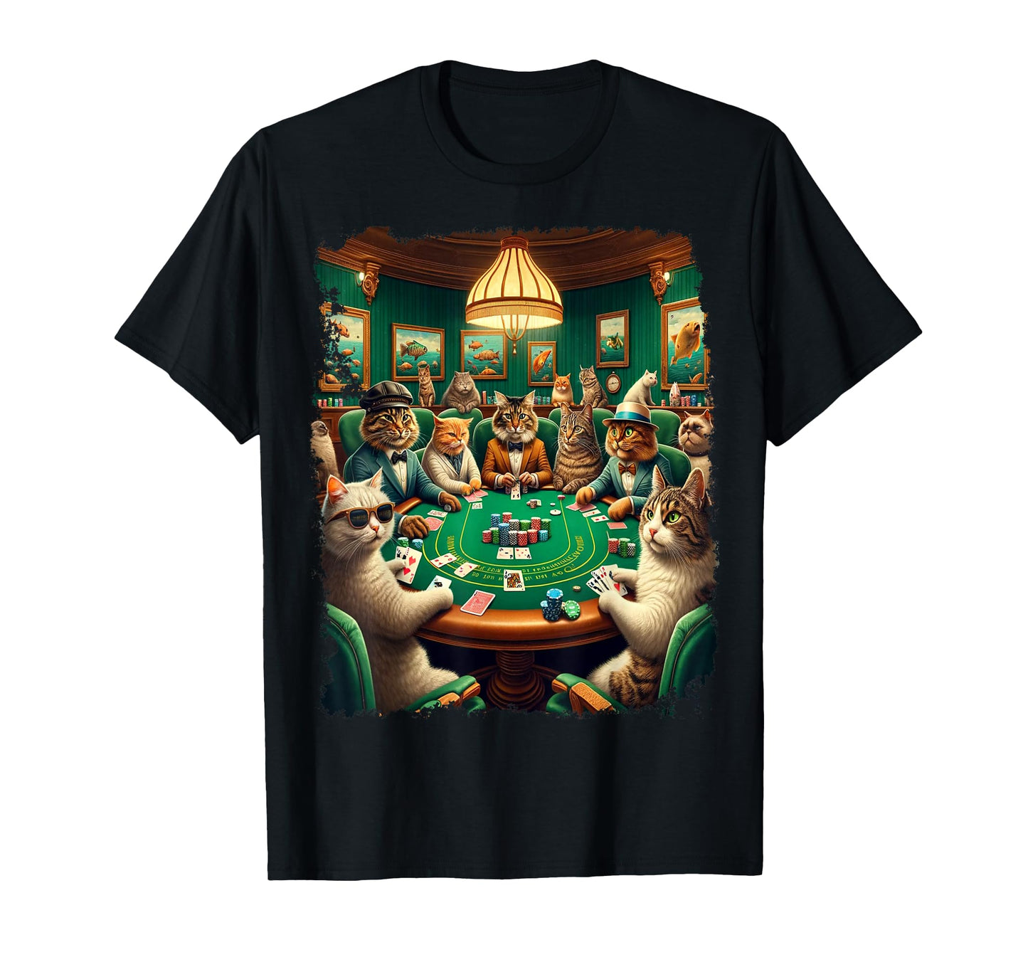 Playing Card Pop Art Gambling Cat T-Shirt - Novelty Apparel for Adults - T-Shirt, Sweatshirt, Hoodie