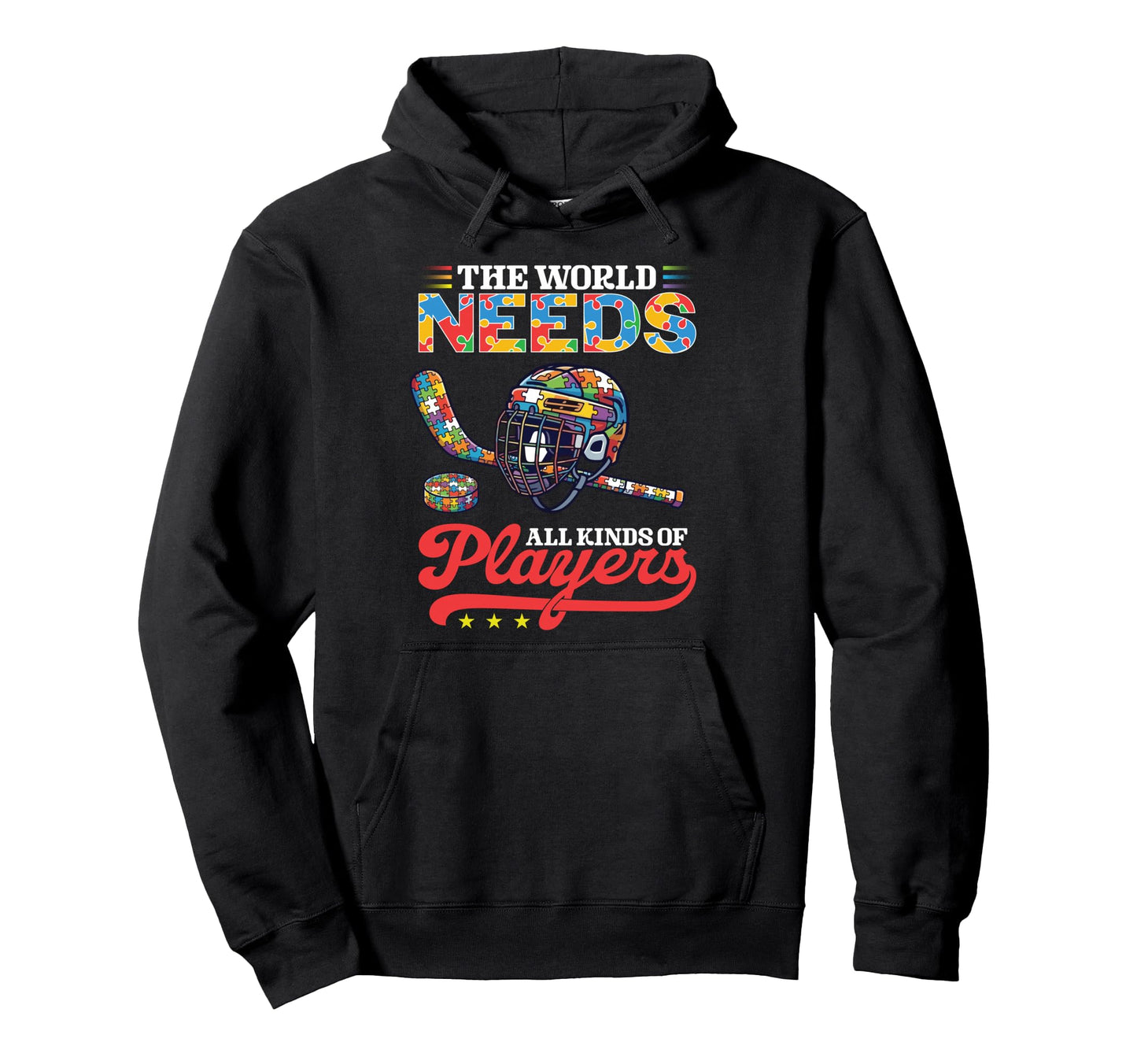 World Needs All Kinds Players Autism Hoodie - Graphic Print Unisex - T-Shirt, Sweatshirt, Hoodie