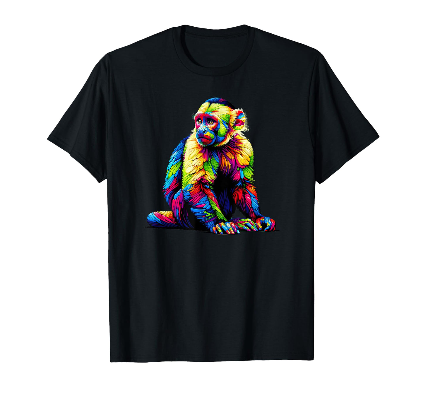 Colorful Pop Art Capuchin Monkey T-Shirt - Unique Graphic Unisex - T-Shirt, Sweatshirt, Hoodie