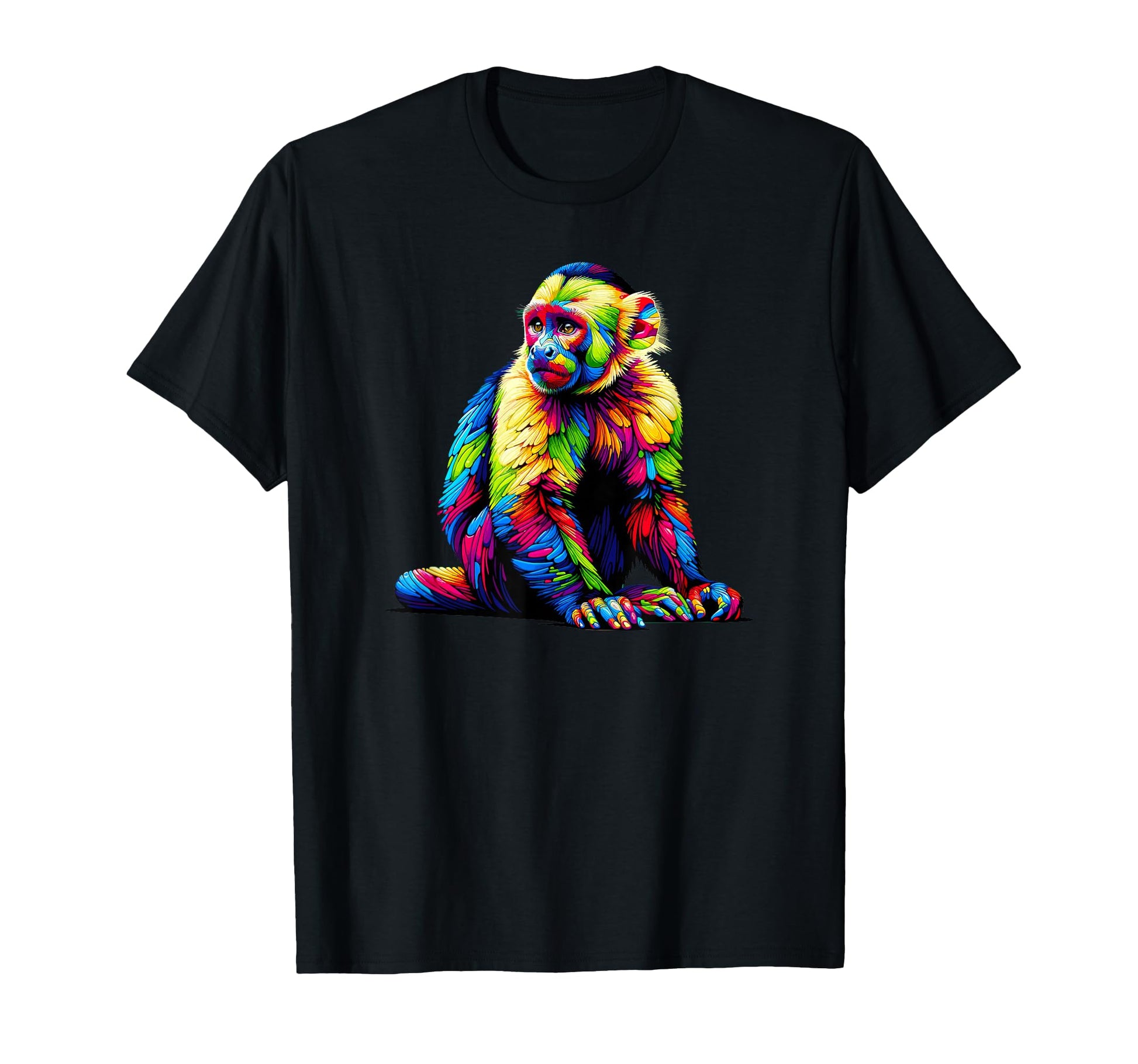 Colorful Pop Art Capuchin Monkey T-Shirt - Unique Graphic Unisex - T-Shirt, Sweatshirt, Hoodie
